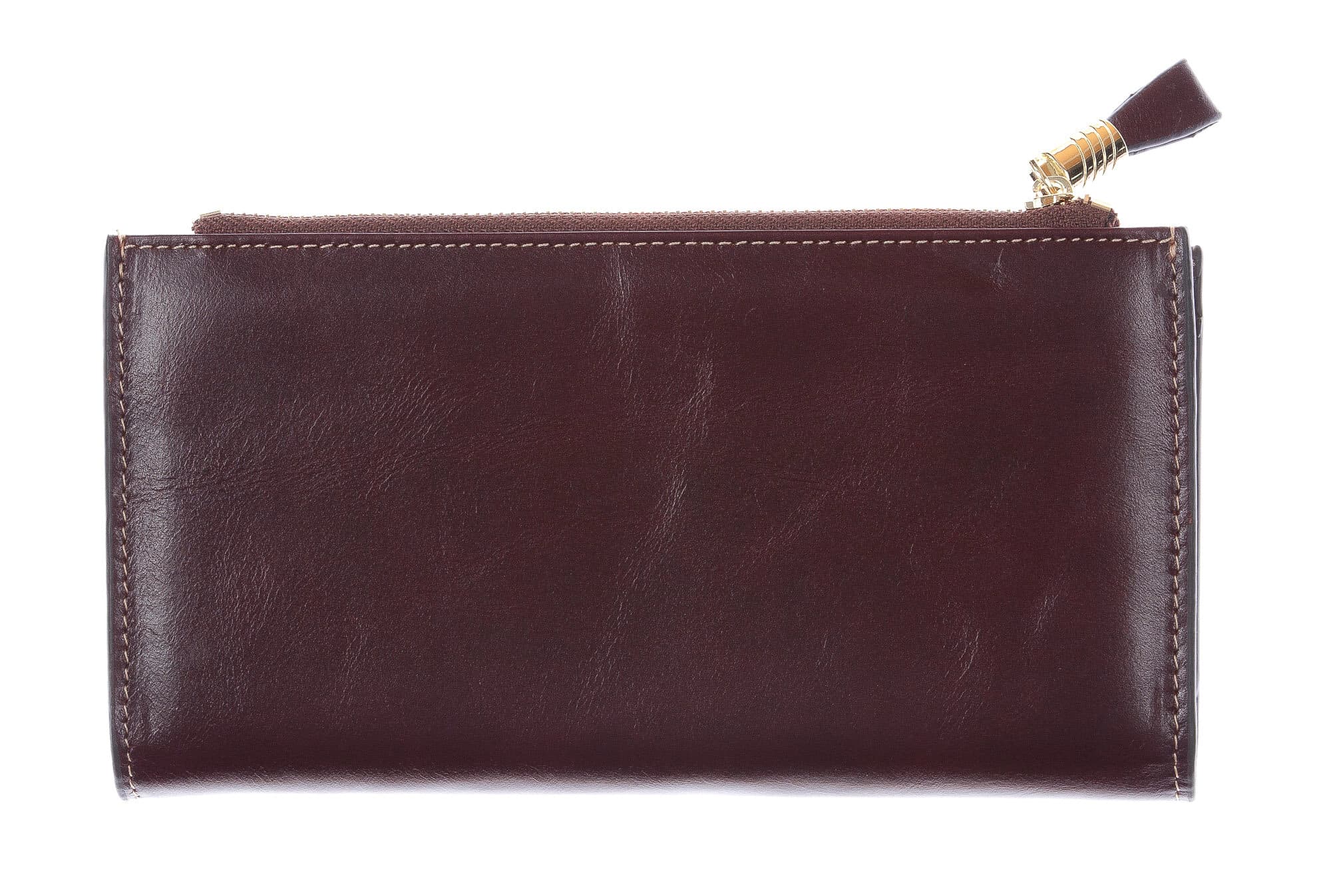 IRIS : portafoglio donna in pelle morbida cerata, colore :TESTAMORO, Made in Italy 