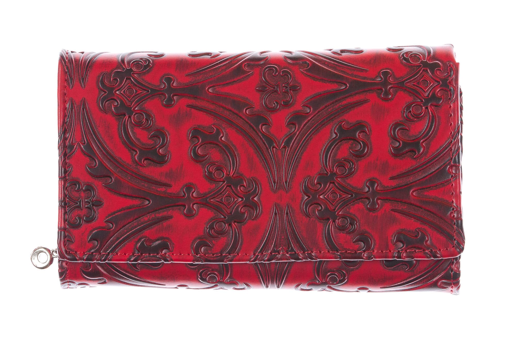 CAMELIA : portafoglio donna in cuoio, colore : ROSSO, Made in Italy