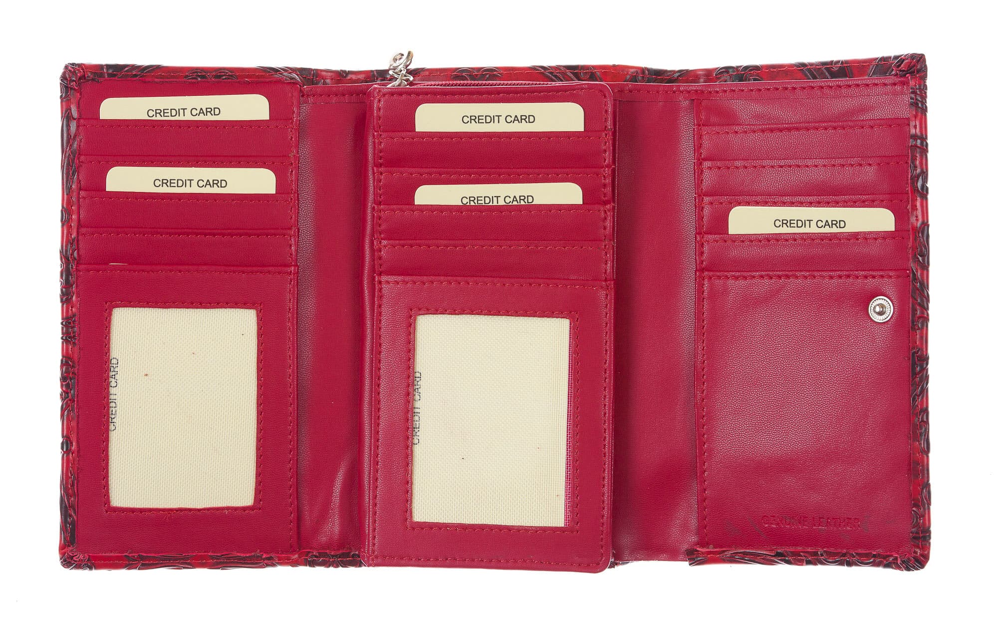 CAMELIA : portafoglio donna in cuoio, colore : ROSSO, Made in Italy