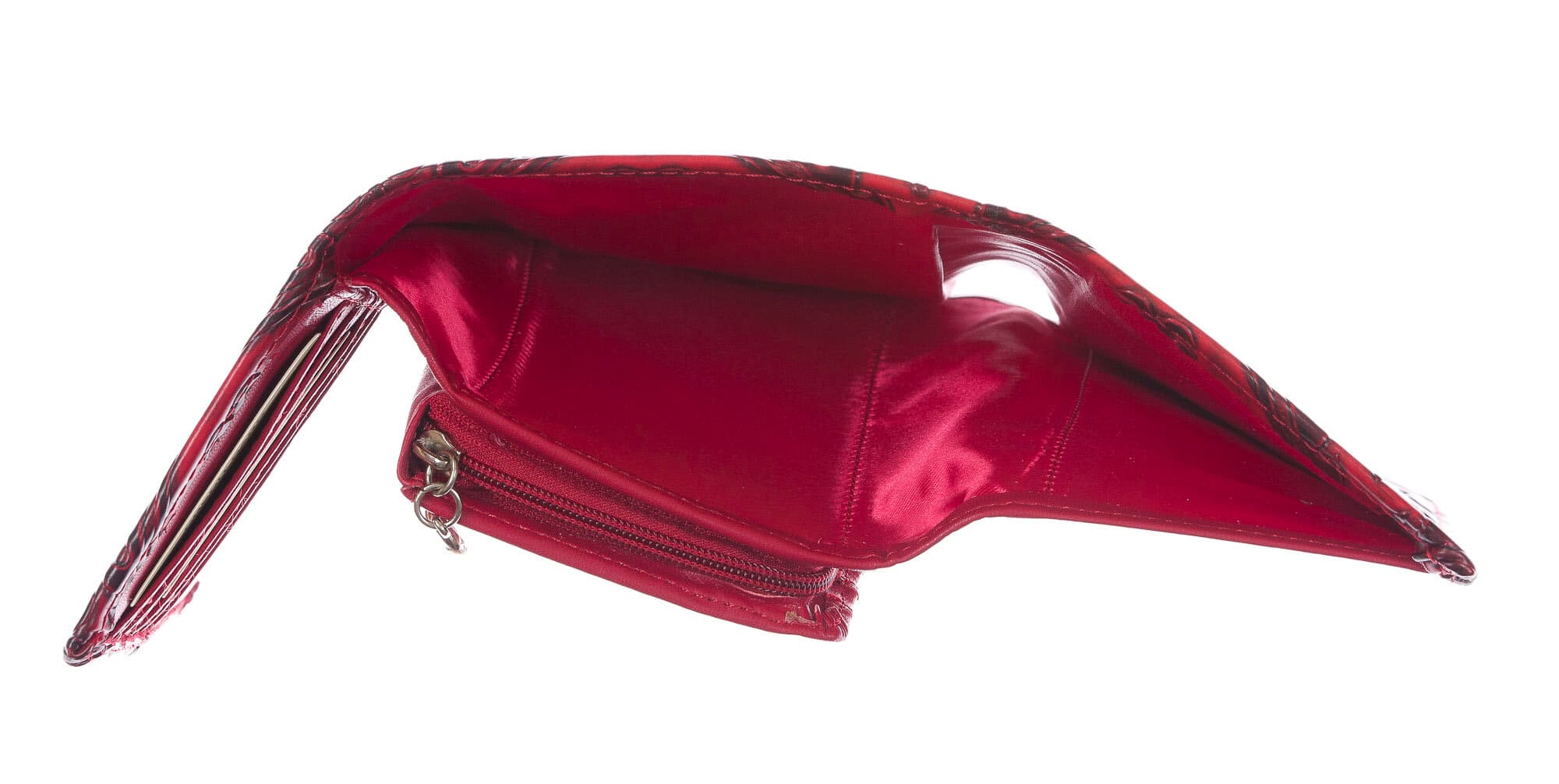 CAMELIA : portafoglio donna in cuoio, colore : ROSSO, Made in Italy