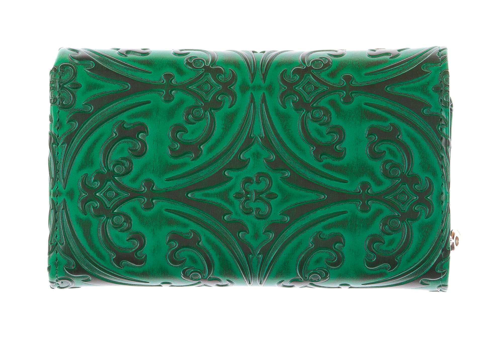 CAMELIA : portafoglio donna in cuoio, colore : VERDE, Made in Italy
