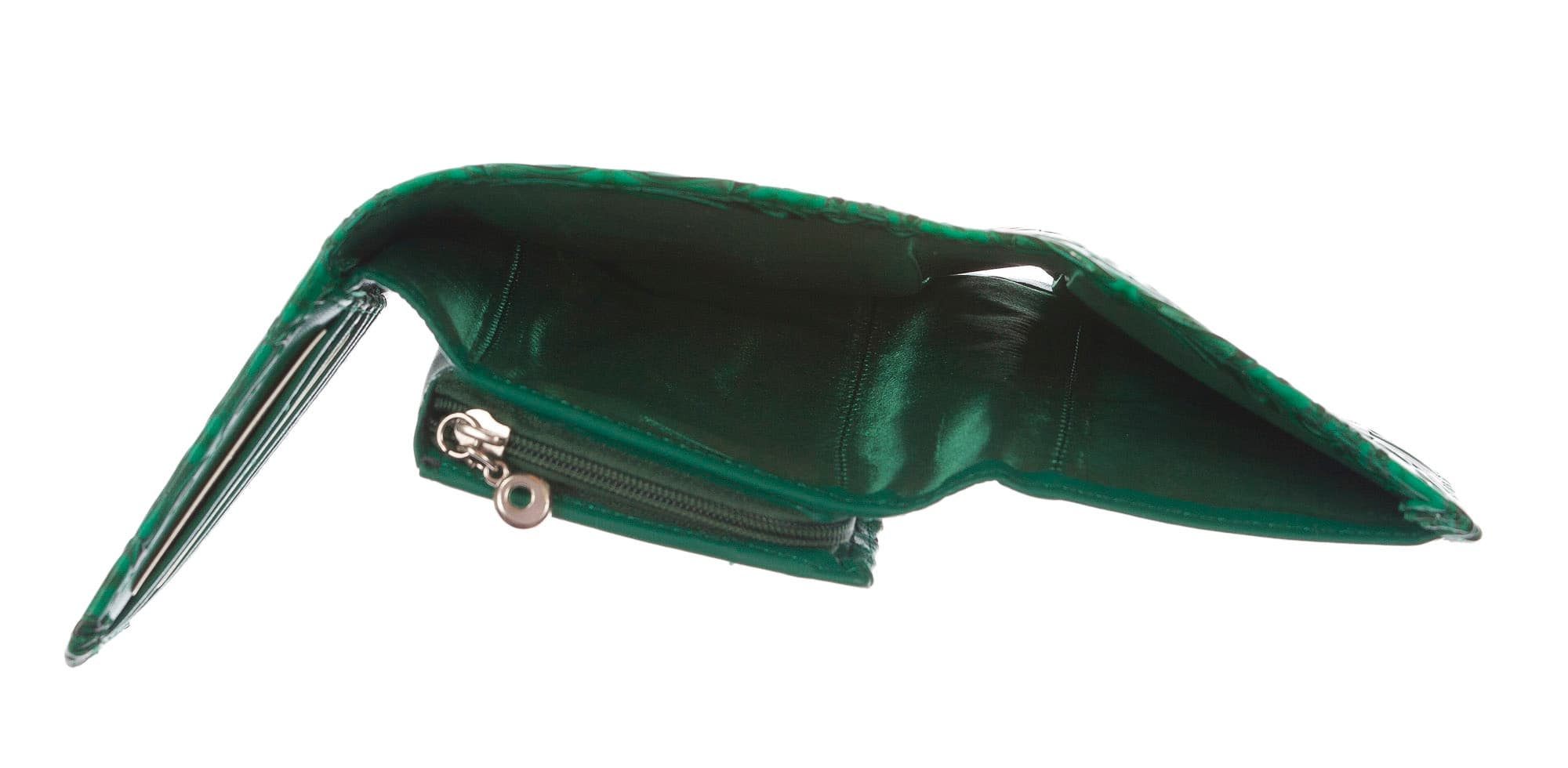 CAMELIA : portafoglio donna in cuoio, colore : VERDE, Made in Italy