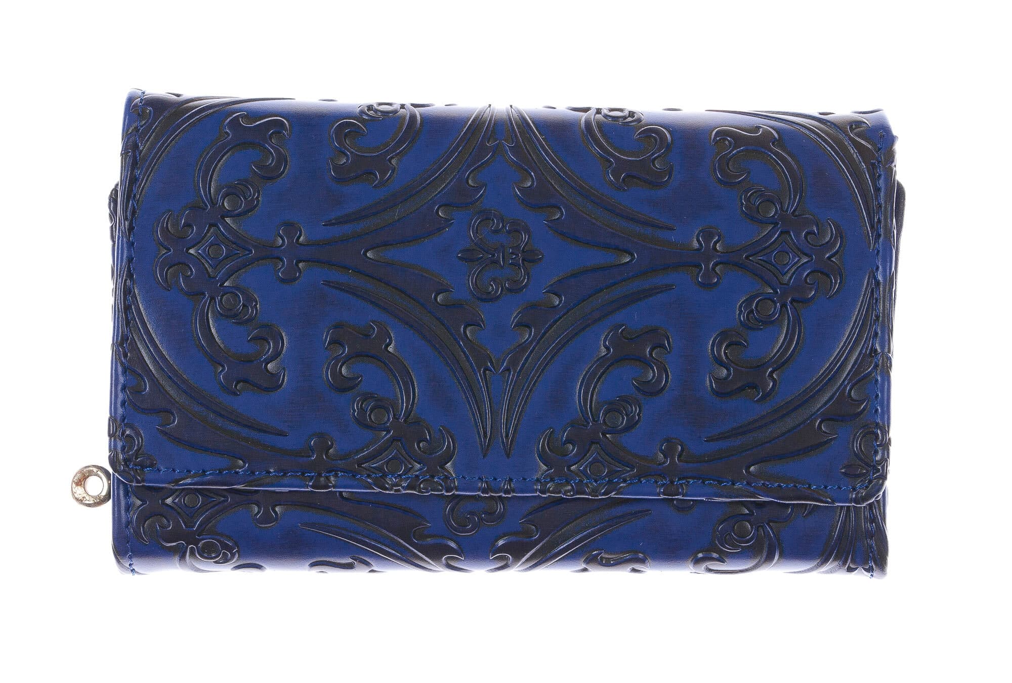 CAMELIA : portafoglio donna in cuoio, colore : BLU, Made in Italy