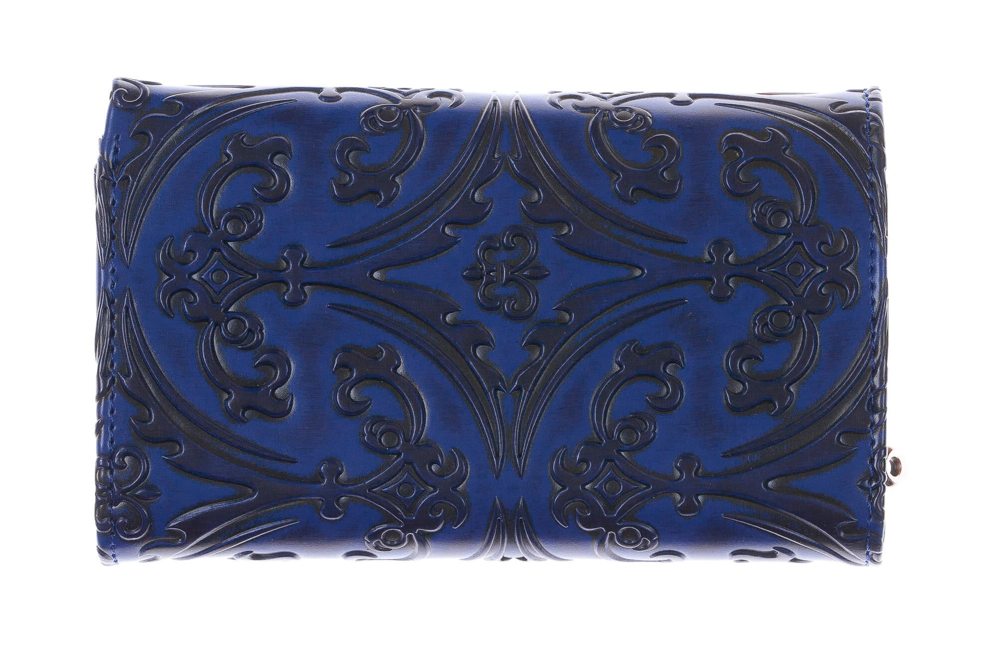CAMELIA : portafoglio donna in cuoio, colore : BLU, Made in Italy
