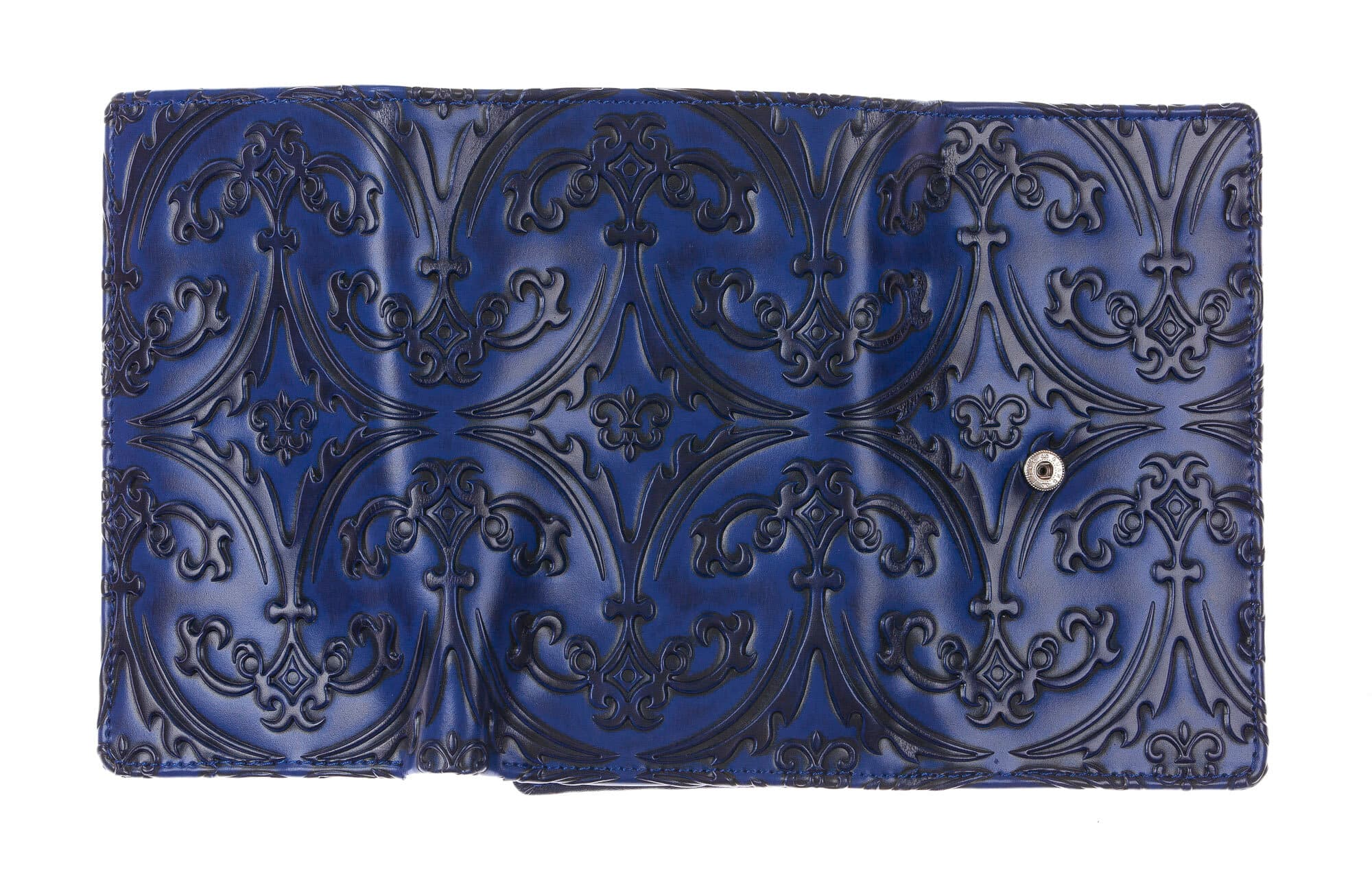 CAMELIA : portafoglio donna in cuoio, colore : BLU, Made in Italy