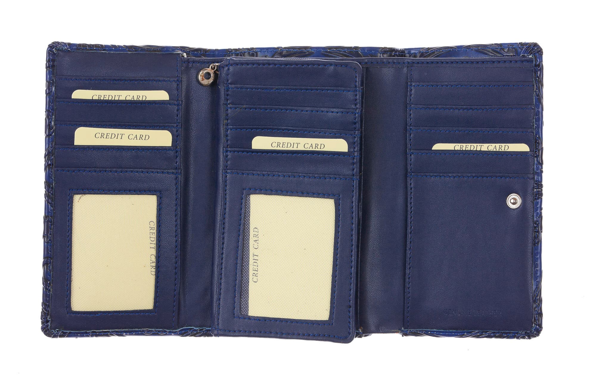 CAMELIA : portafoglio donna in cuoio, colore : BLU, Made in Italy