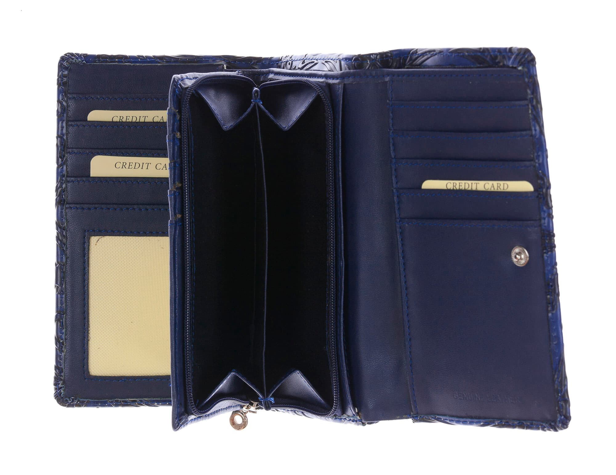 CAMELIA : portafoglio donna in cuoio, colore : BLU, Made in Italy