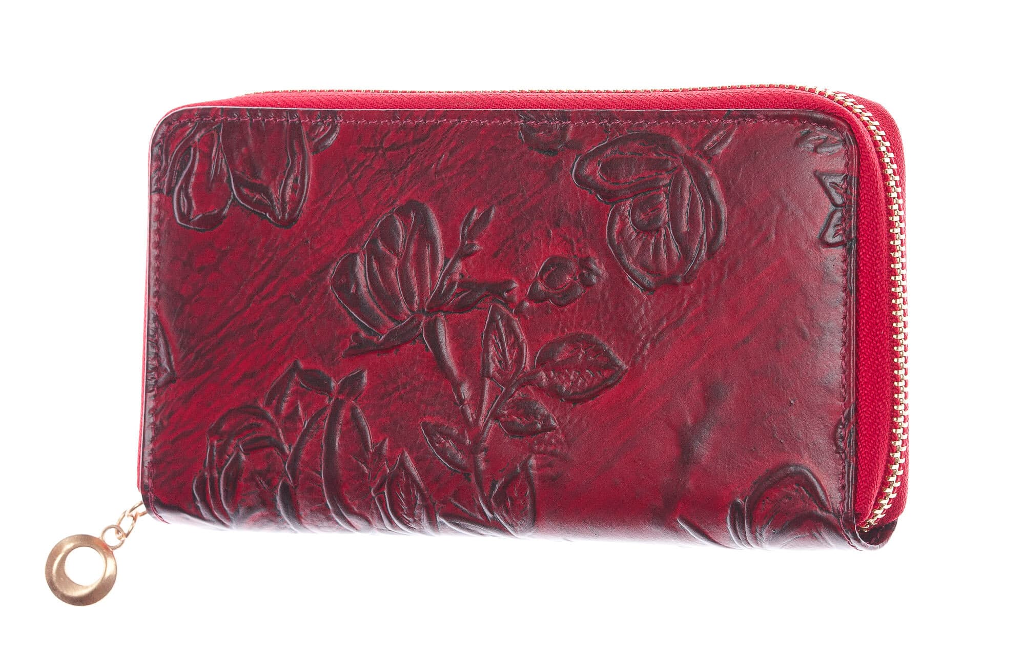 AZALEA : portafoglio donna in cuoio, colore : ROSSO, Made in Italy