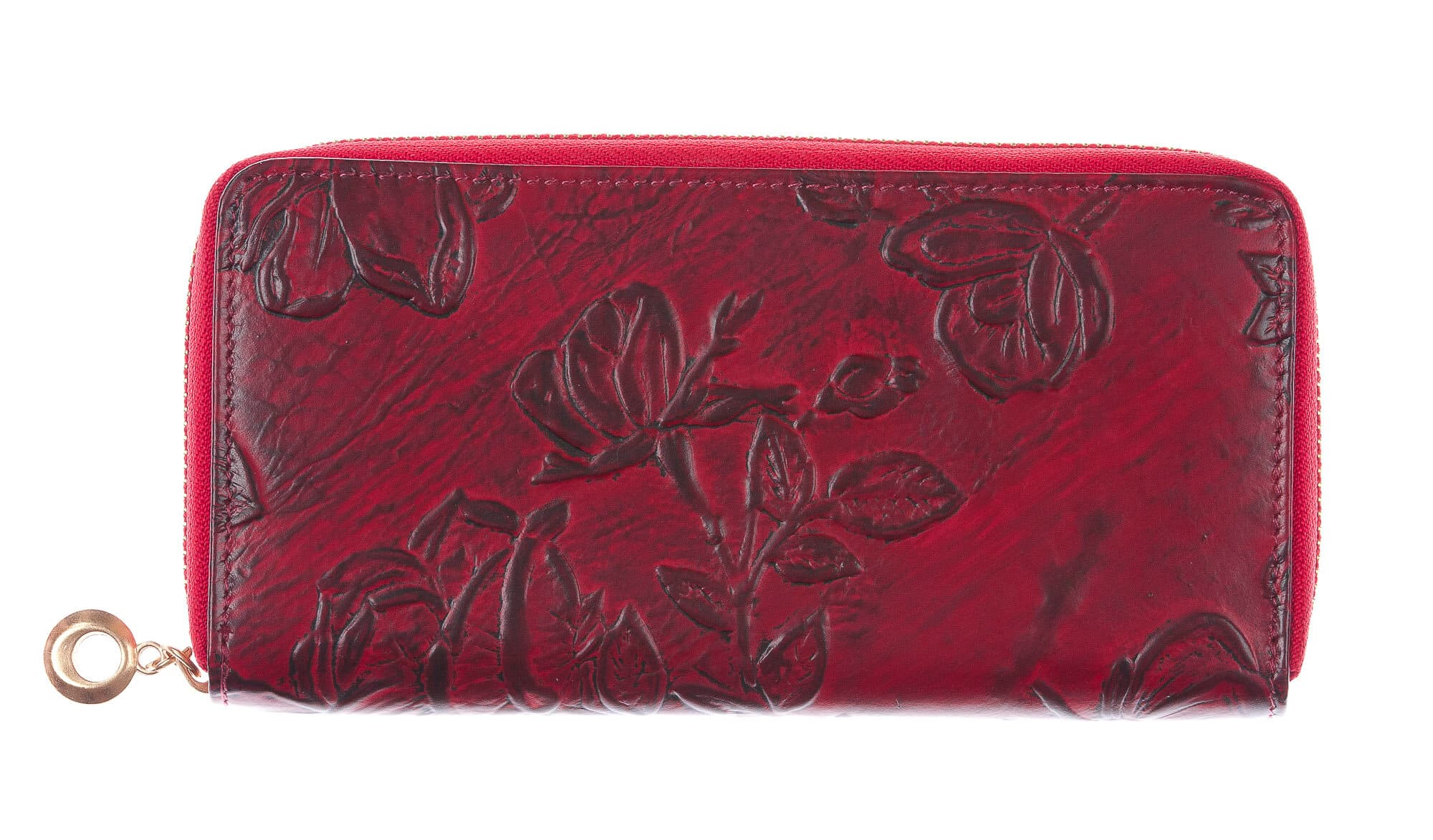 AZALEA : portafoglio donna in cuoio, colore : ROSSO, Made in Italy