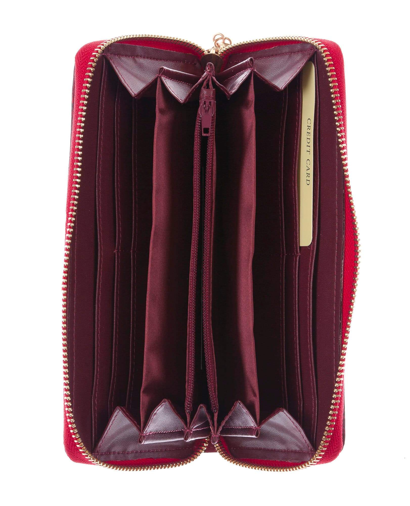 AZALEA : portafoglio donna in cuoio, colore : ROSSO, Made in Italy