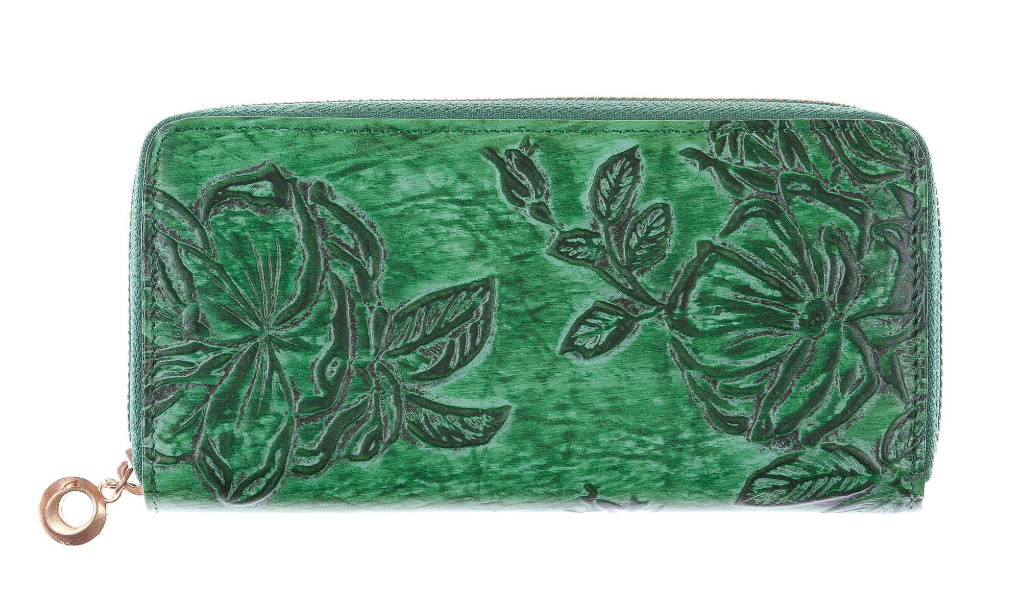 AZALEA : portafoglio donna in cuoio, colore : VERDE, Made in Italy