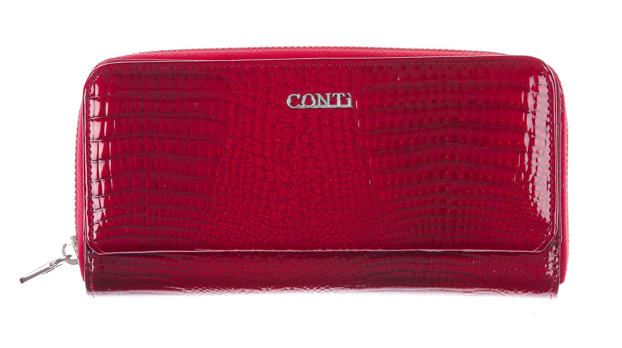 DALIA : portafoglio donna in pelle laccata, colore : ROSSO, Made in Italy