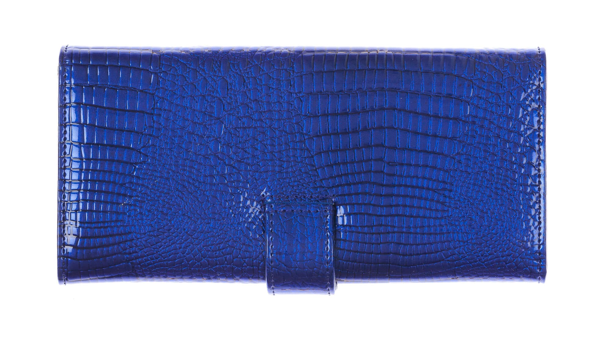 MELISSA : portafogli donna in pelle laccata, colore : BLU, Made in Italy