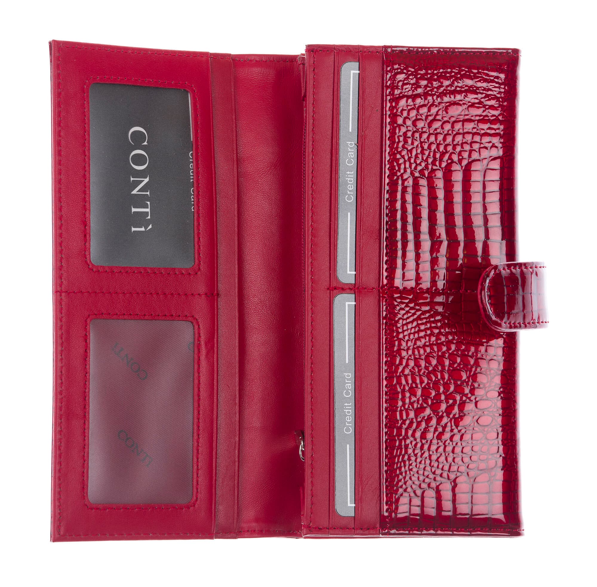 MELISSA : portafogli donna in pelle laccata, colore : ROSSO, Made in Italy