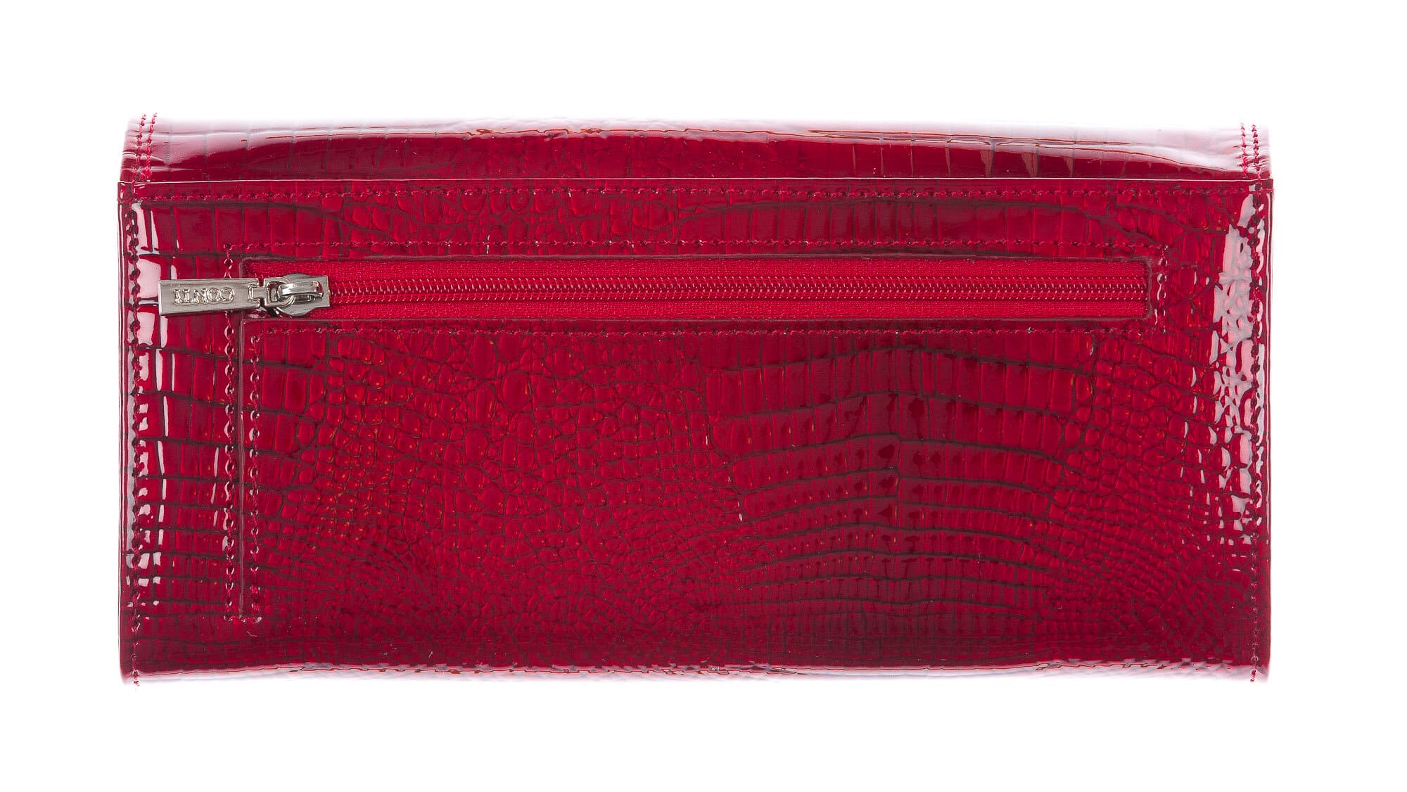 DAFNE : portafoglio donna pelle laccata, colore : ROSSO, Made in Italy