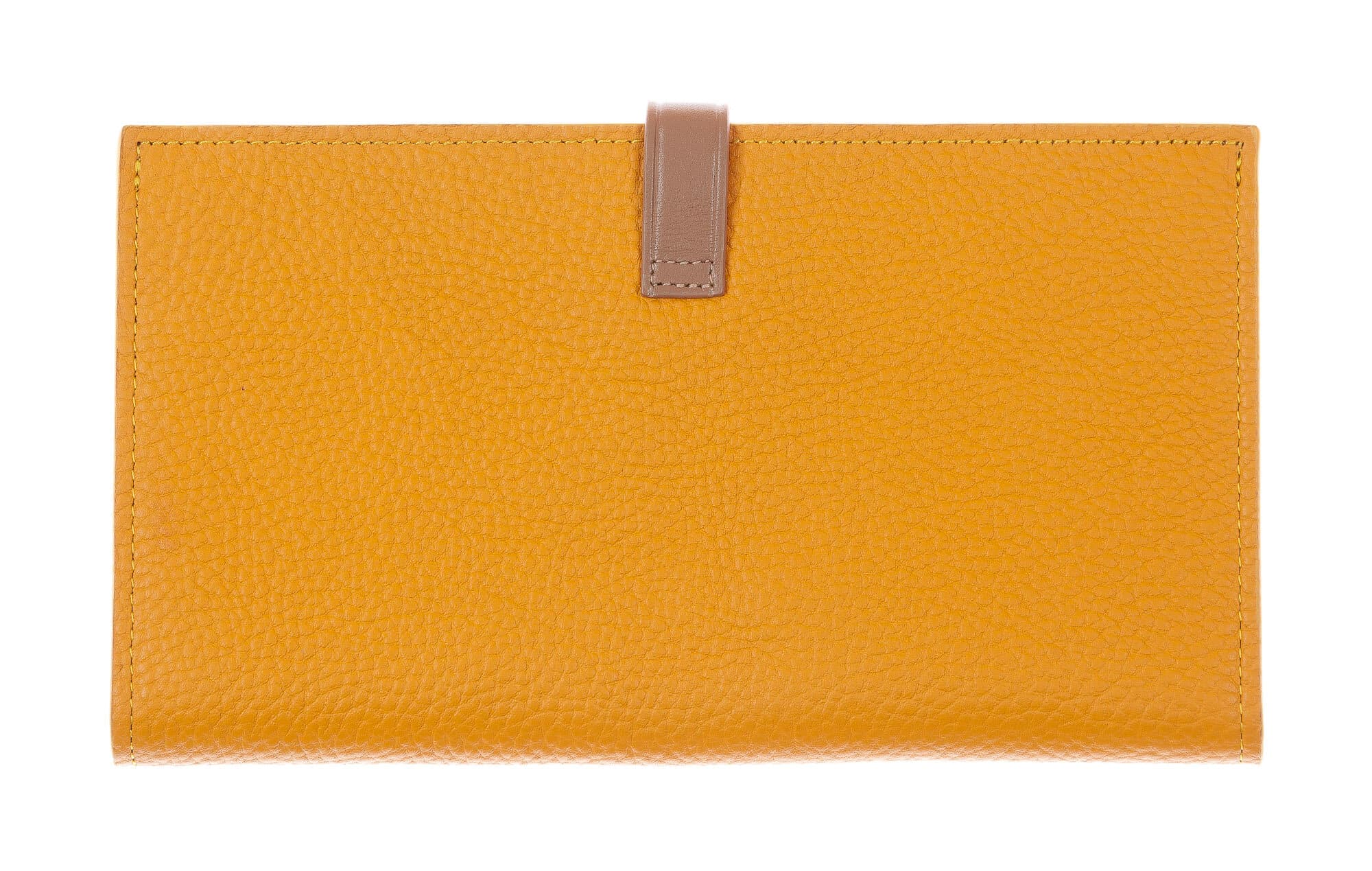 ABELIA : portafoglio donna, pelle morbida, super sottile, colore : GIALLO / TAUPE, Made in Italy