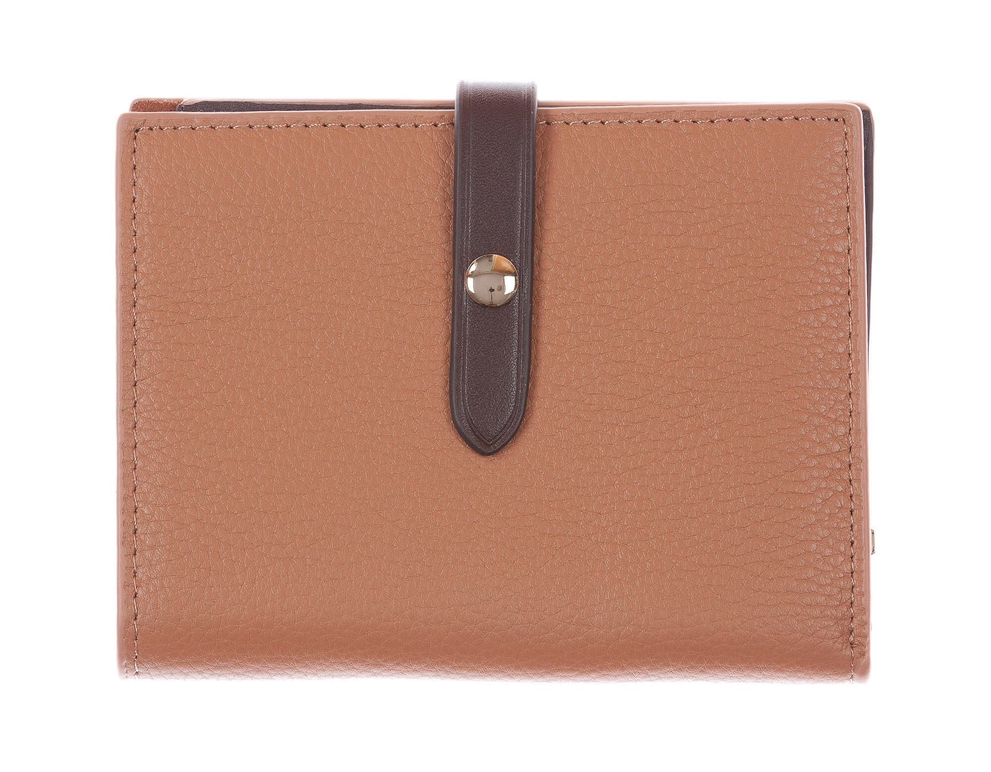 ABELIA MINI : portafoglio donna, pelle morbida, super sottile, colore : MARRONE / TESTA MORO, Made in Italy (Portafoglio)