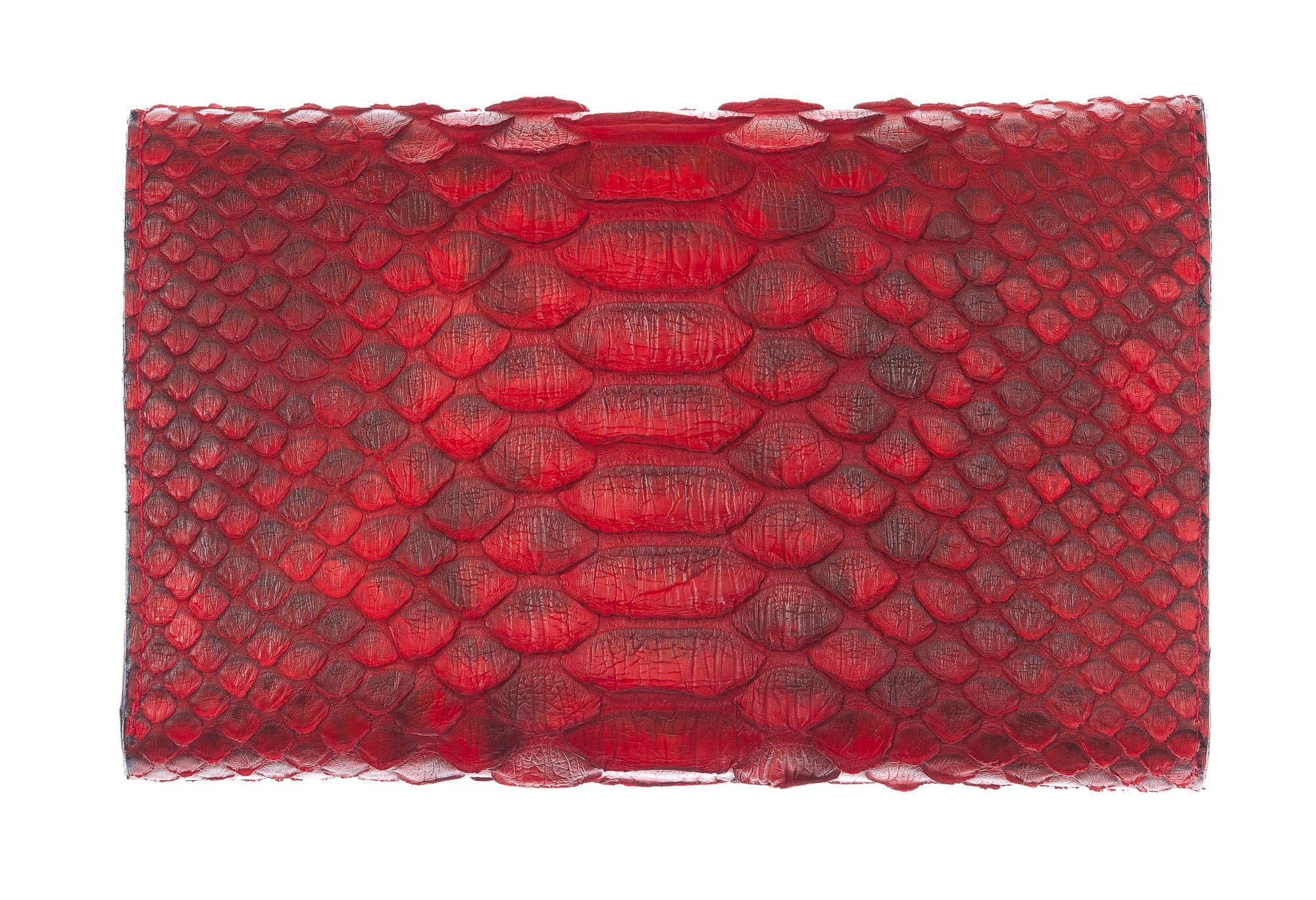 Portafoglio da donna in vera pelle di pitone GERBERA, CITES, colore ROSSO, SANTINI, Made in Italy
