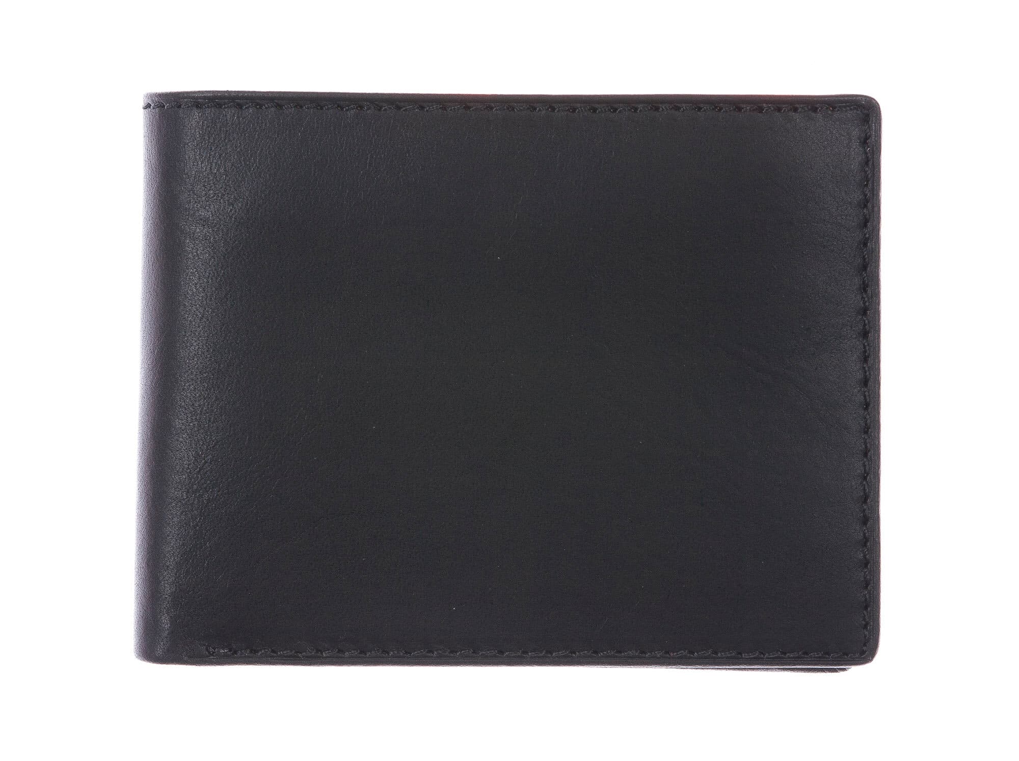 LAOS: portafoglio uomo in cuoio, colore: NERO / MIELE, Made in Italy