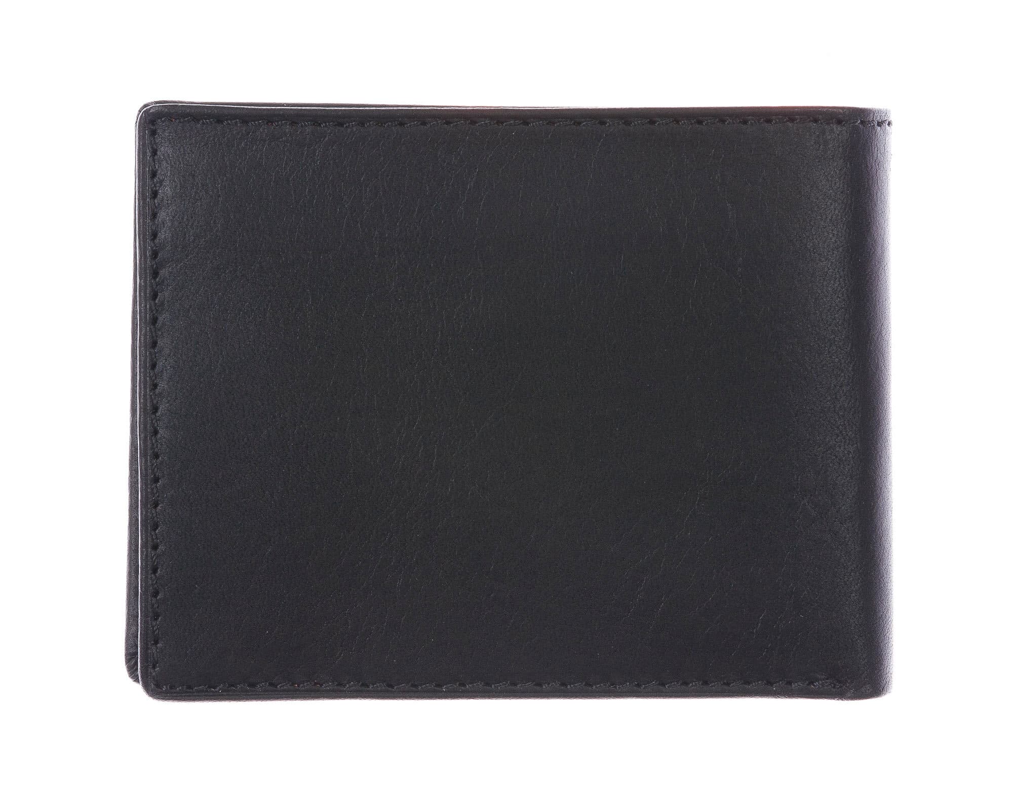 LAOS: portafoglio uomo in cuoio, colore: NERO / MIELE, Made in Italy