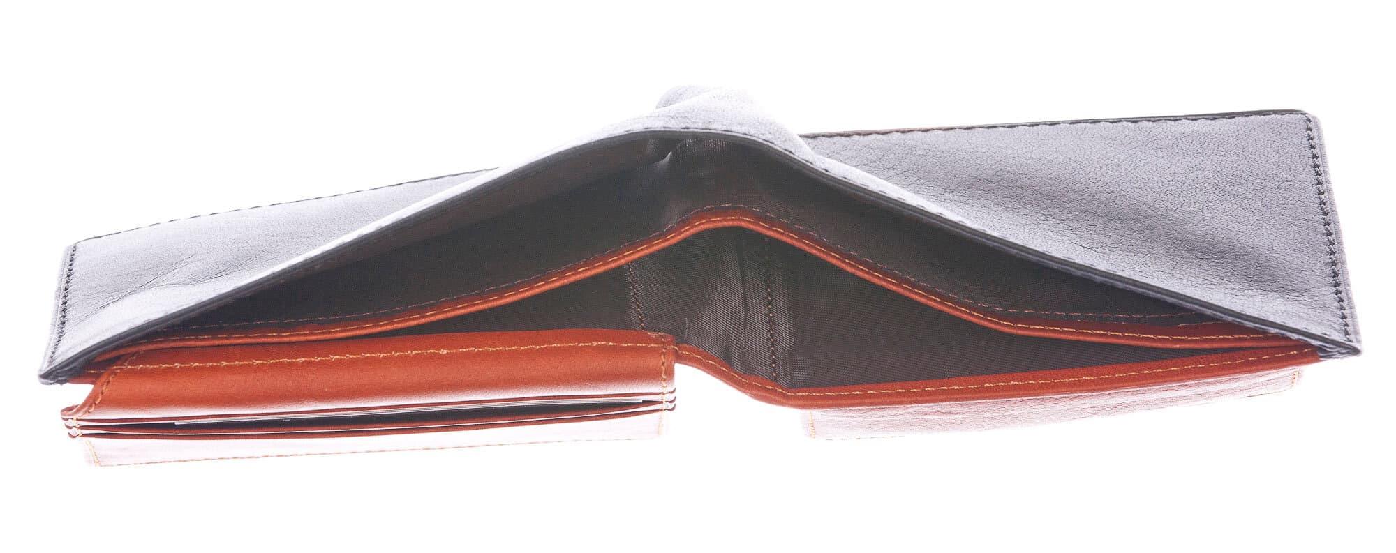 LAOS: portafoglio uomo in cuoio, colore: NERO / MIELE, Made in Italy