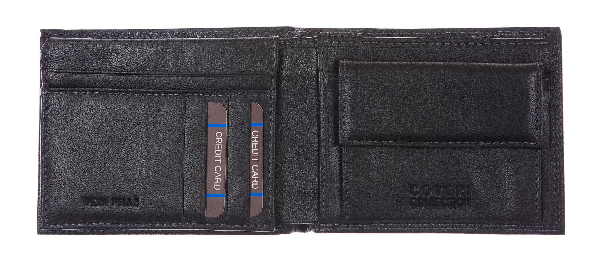 TOGO: portafoglio uomo in pelle morbida, colore: NERO, Made in Italy