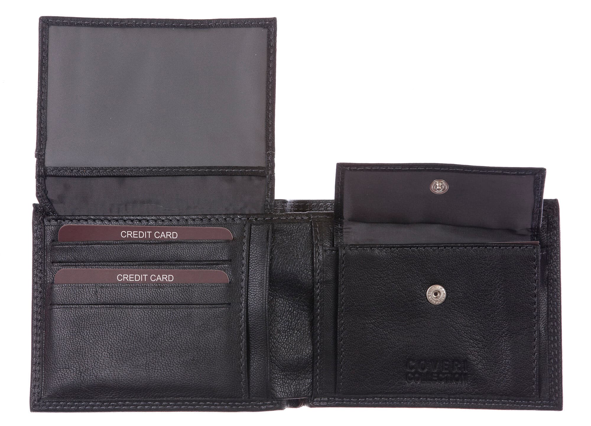 TOGO: portafoglio uomo in pelle morbida, colore: NERO, Made in Italy