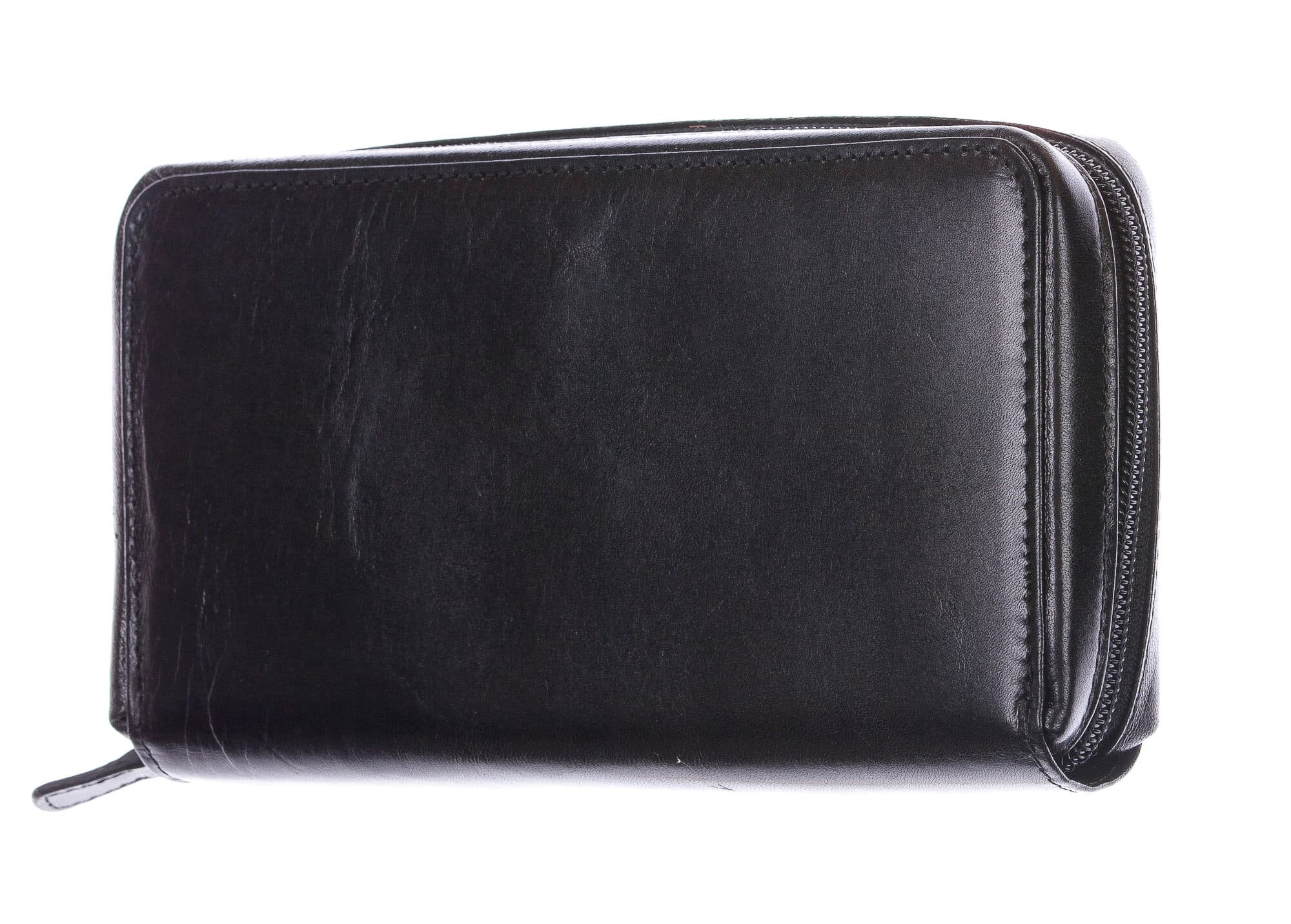 COSENZA: maxi portafoglio / clutch uomo in cuoio, colore: NERO, Made in Italy (Portafoglio)