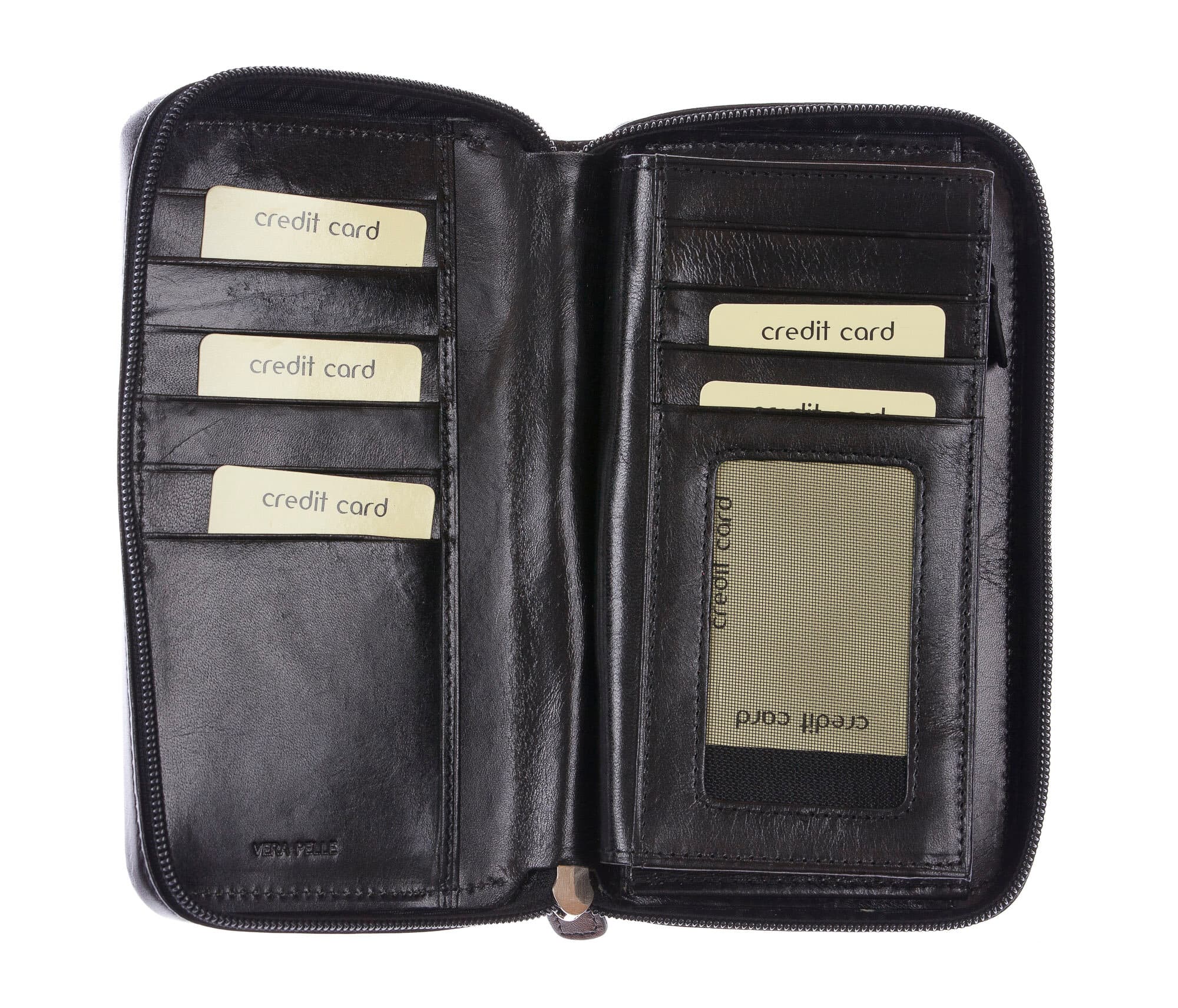 COSENZA: maxi portafoglio / clutch uomo in cuoio, colore: NERO, Made in Italy (Portafoglio)