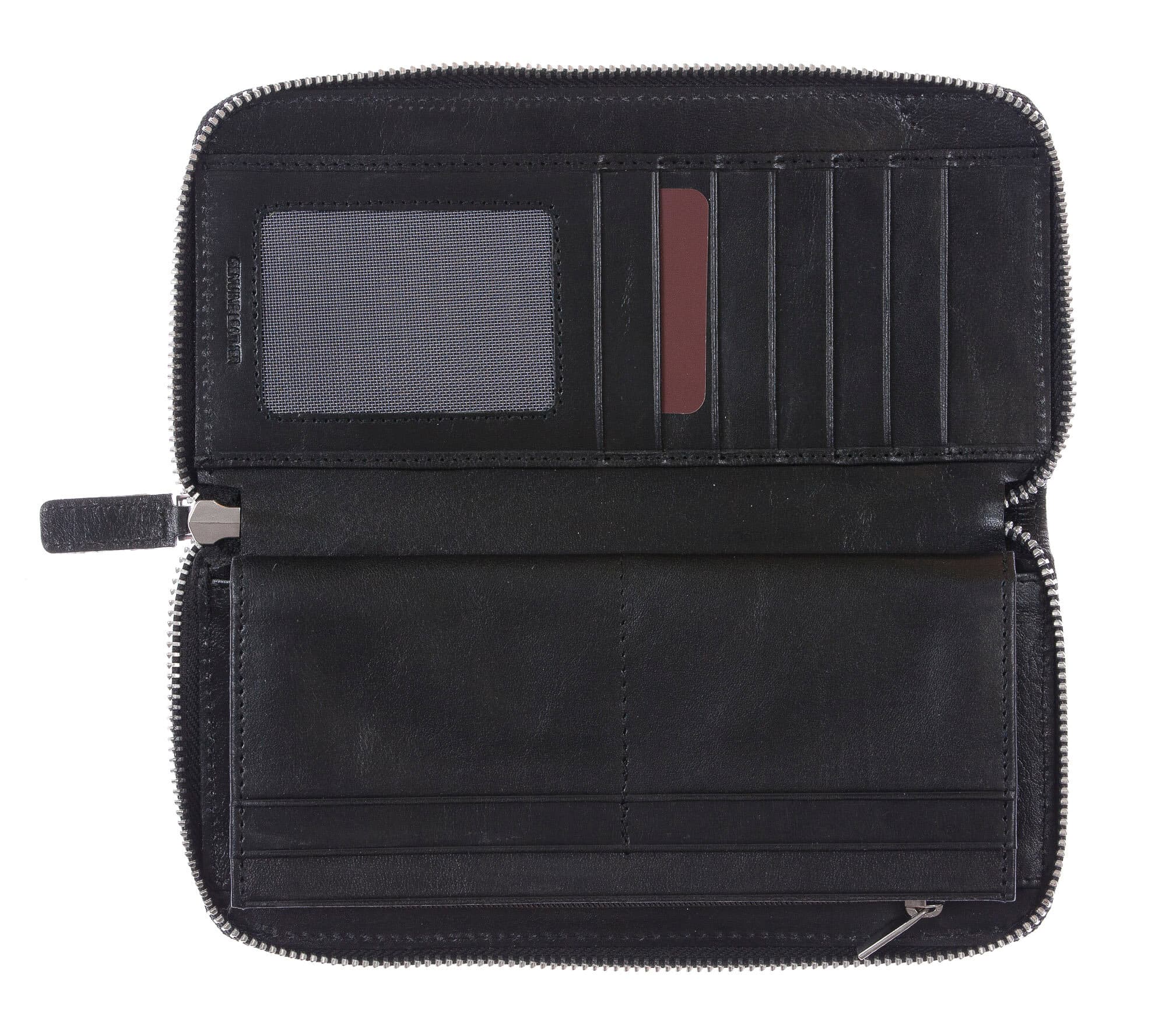 PARAGUAY: maxi portafoglio uomo in cuoio, colore: NERO, Made in Italy