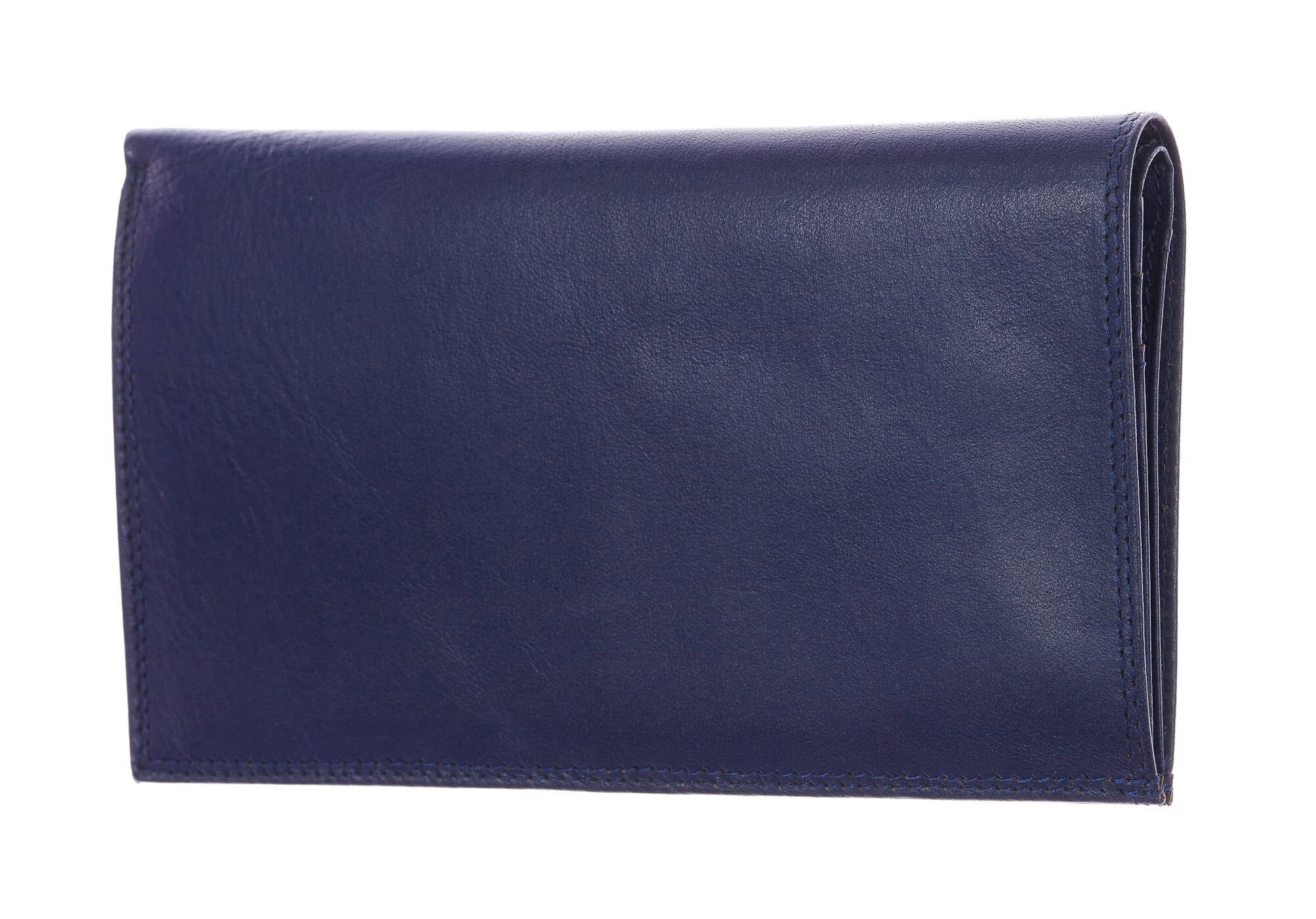 CONGO: maxi portafoglio uomo in cuoio, colore: BLU, Made in Italy