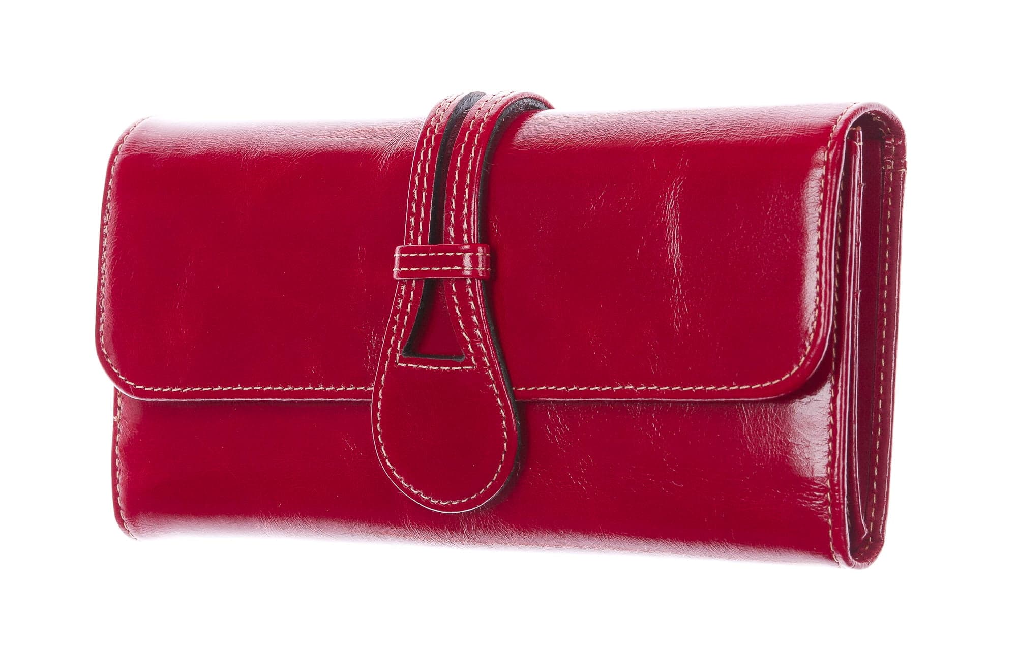 PRIMULA : portafoglio donna in pelle morbida cerata, colore : FUXIA SCURO, Made in Italy
