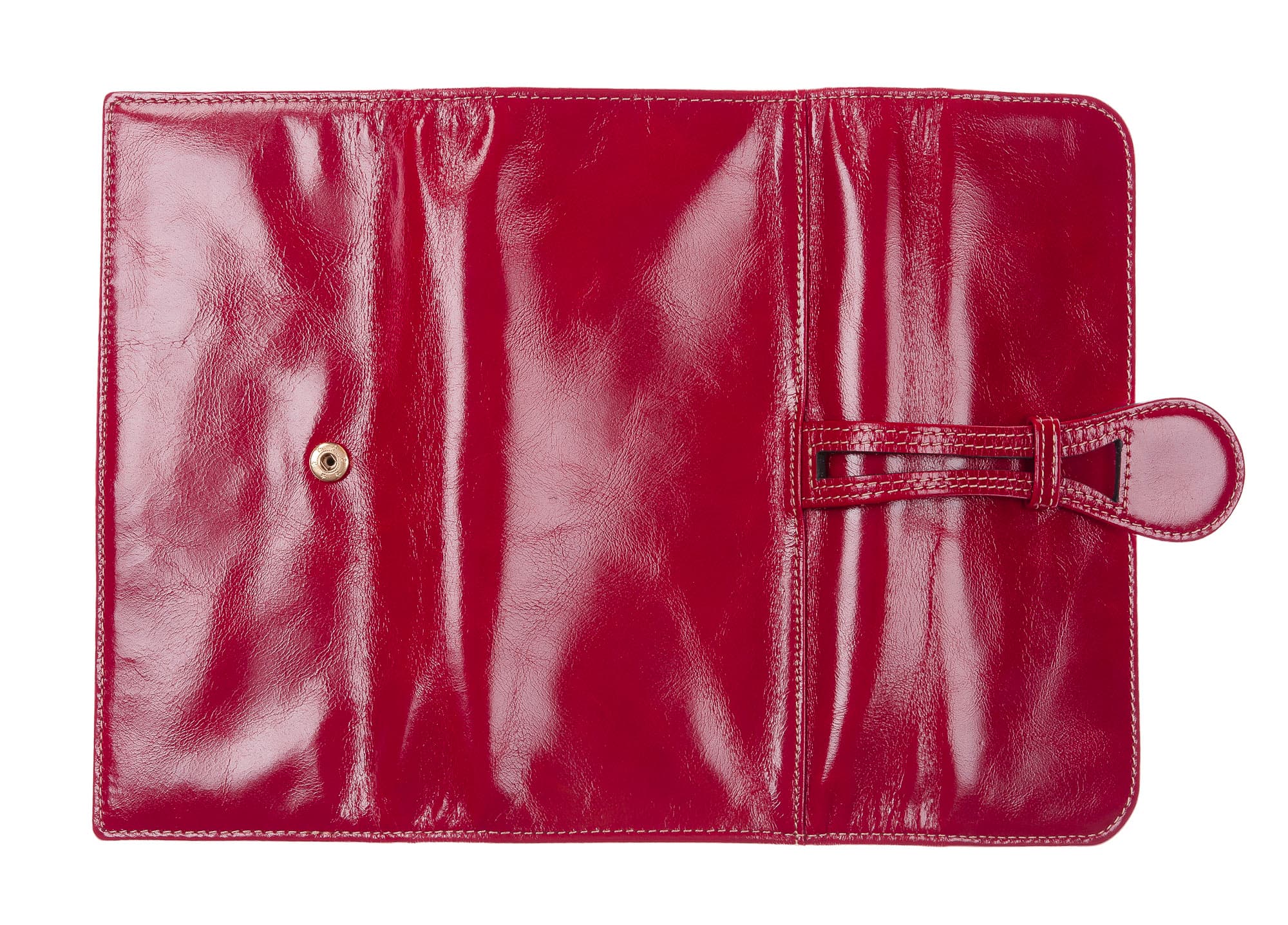 PRIMULA : portafoglio donna in pelle morbida cerata, colore : FUXIA SCURO, Made in Italy