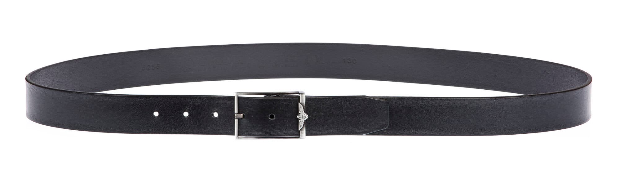 AQUILA: cintura uomo / donna in cuoio, colore: NERO, Made in Italy 