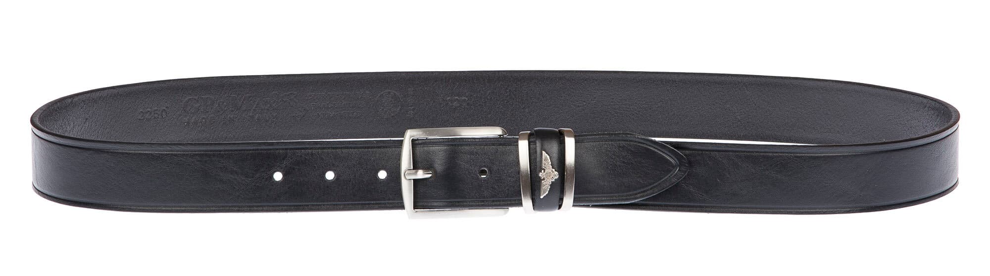 PORTLAND MEDIUM: cintura uomo / donna in cuoio, altezza 3 cm, colore: NERO, Made in Italy (Cintura