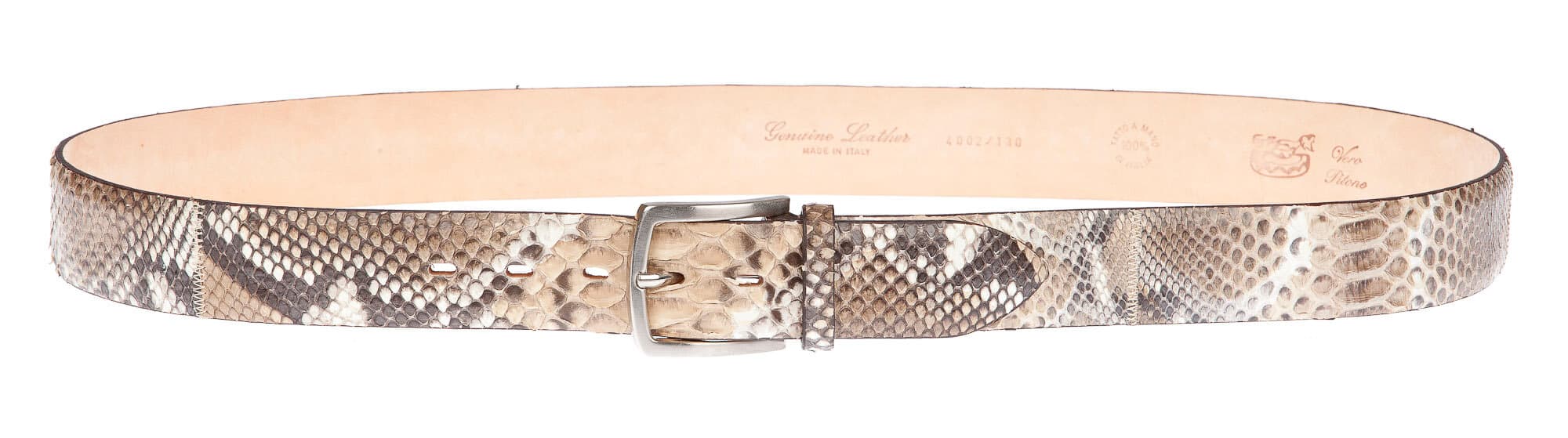 PALMANOVA: cintura uomo / donna in pitone, certificato CITES, colore: ROCCIA, Made in Italy