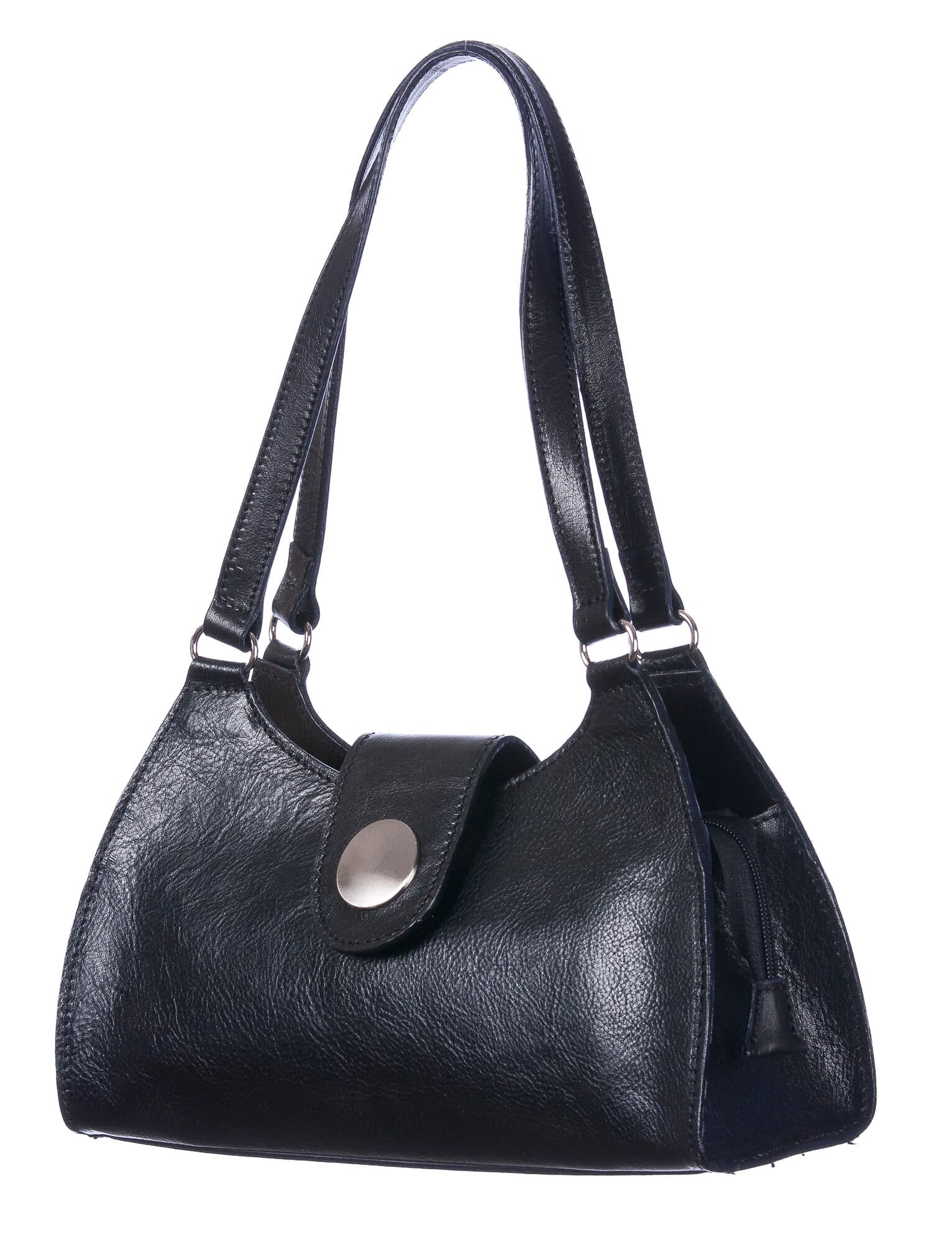 Borsa donna in vera pelle CHIAROSCURO mod. LUNA small colore NERO Made in Italy