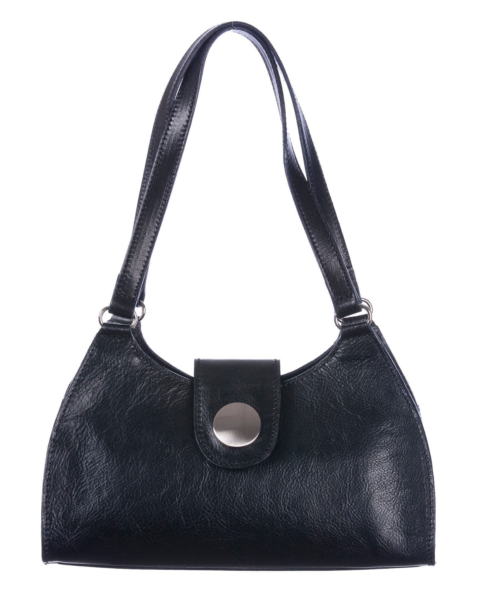 Borsa donna in vera pelle CHIAROSCURO mod. LUNA small colore NERO Made in Italy