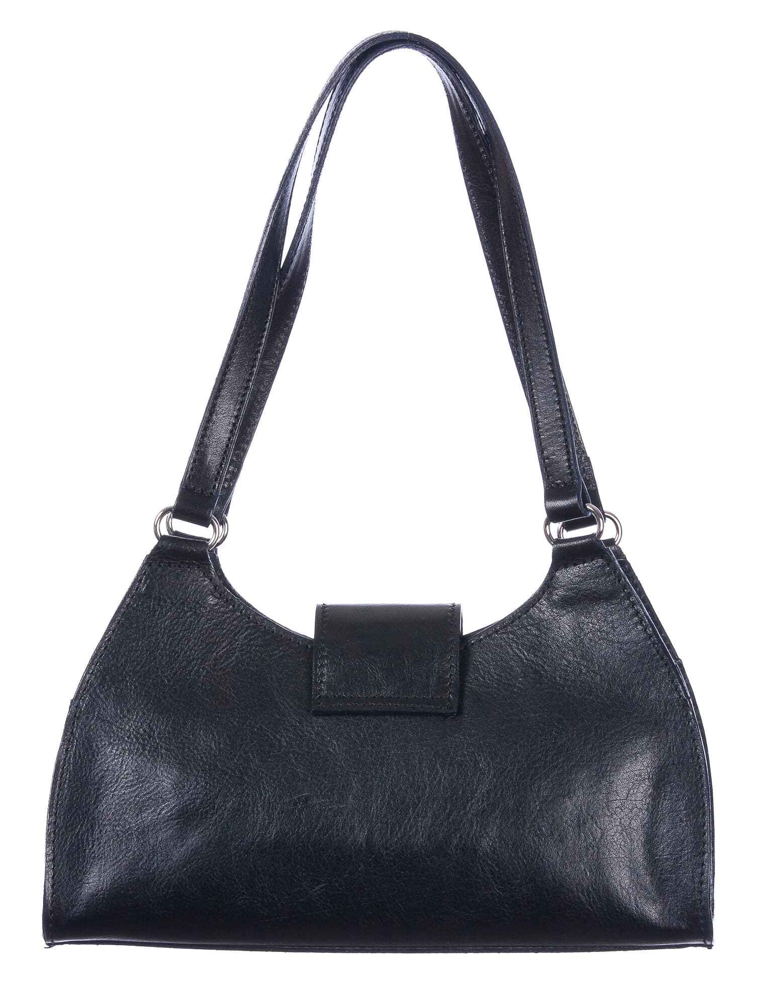 Borsa donna in vera pelle CHIAROSCURO mod. LUNA small colore NERO Made in Italy
