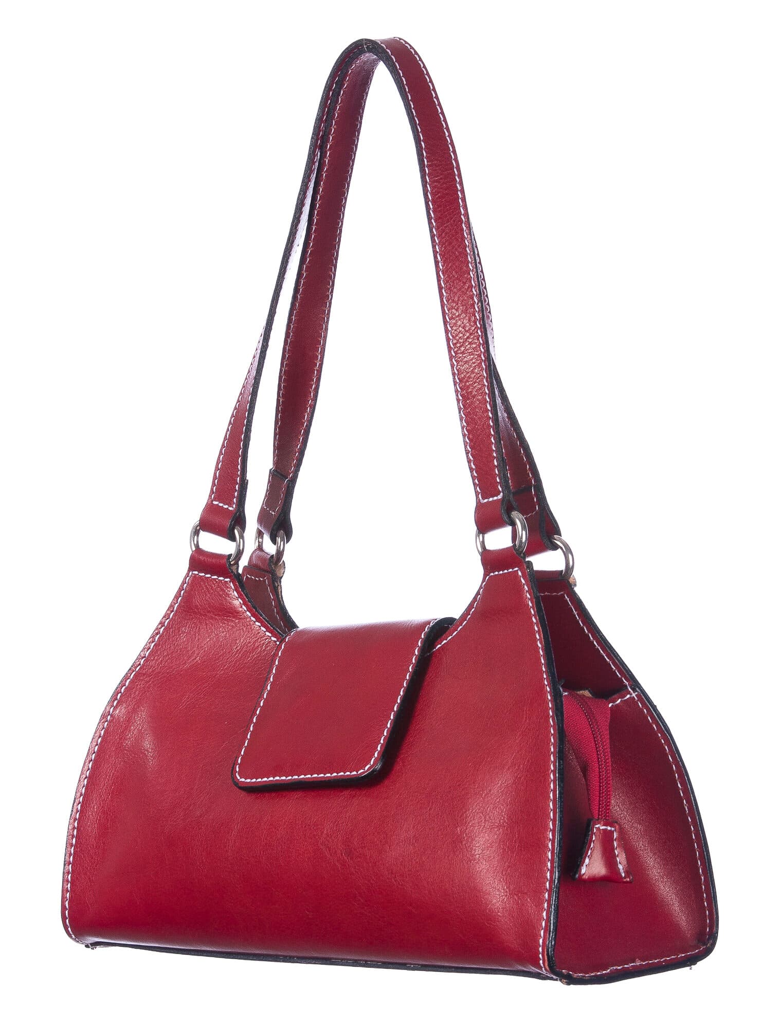 Borsa donna in vera pelle CHIAROSCURO mod. LUNA small colore ROSSO Made in Italy