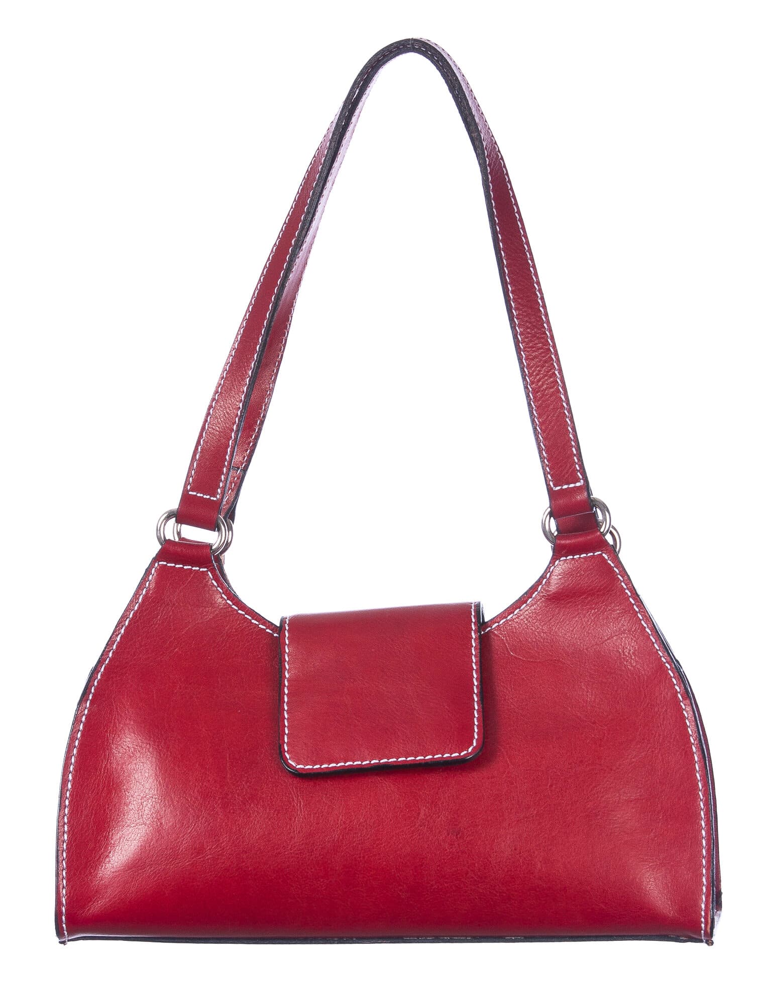 Borsa donna in vera pelle CHIAROSCURO mod. LUNA small colore ROSSO Made in Italy