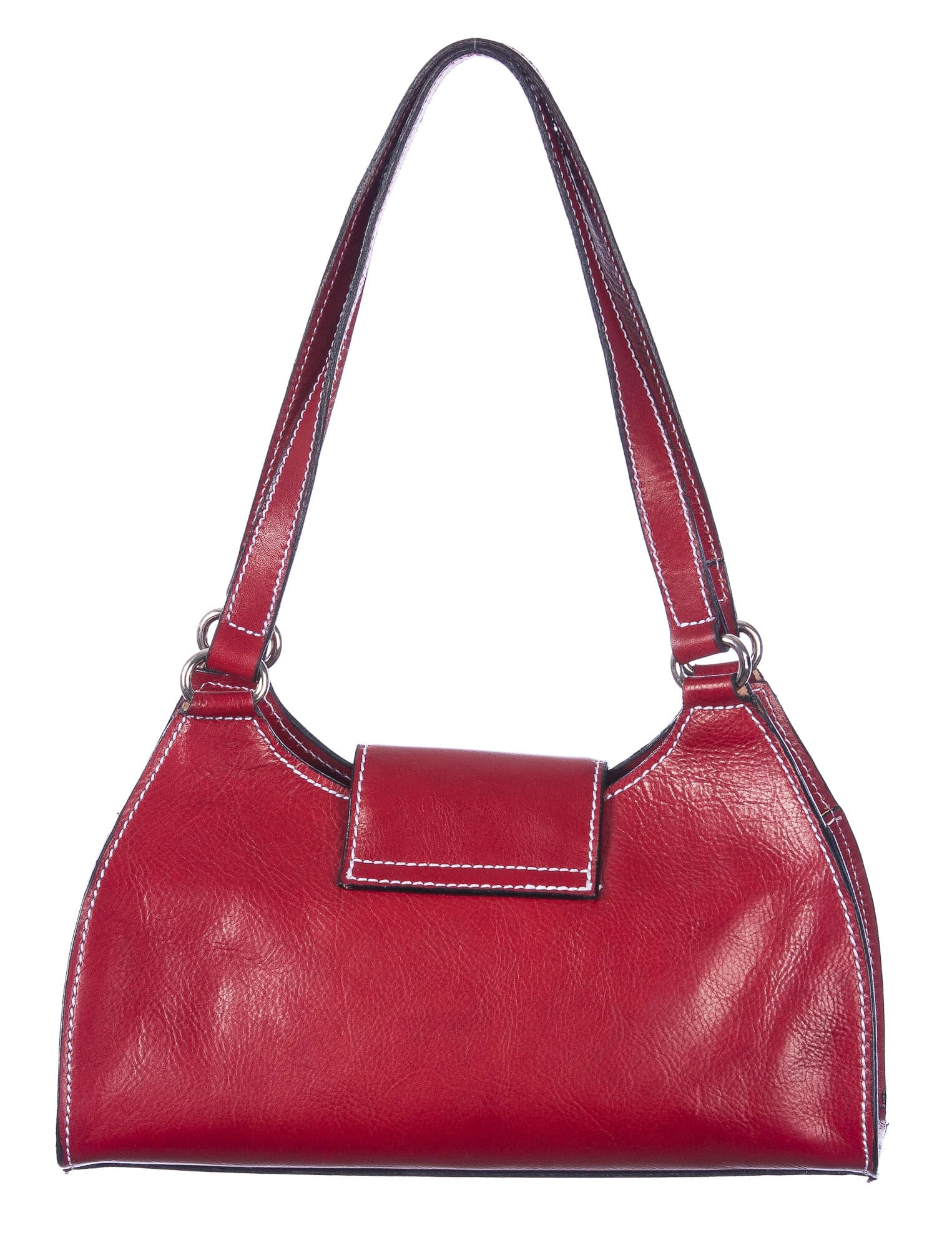 Borsa donna in vera pelle CHIAROSCURO mod. LUNA small colore ROSSO Made in Italy