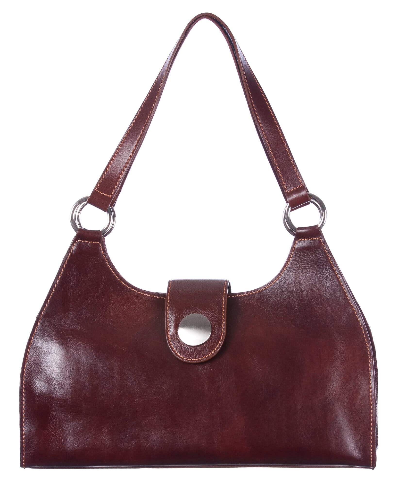 Borsa donna in vera pelle CHIAROSCURO mod. LUNA big colore TESTA DI MORO Made in Italy