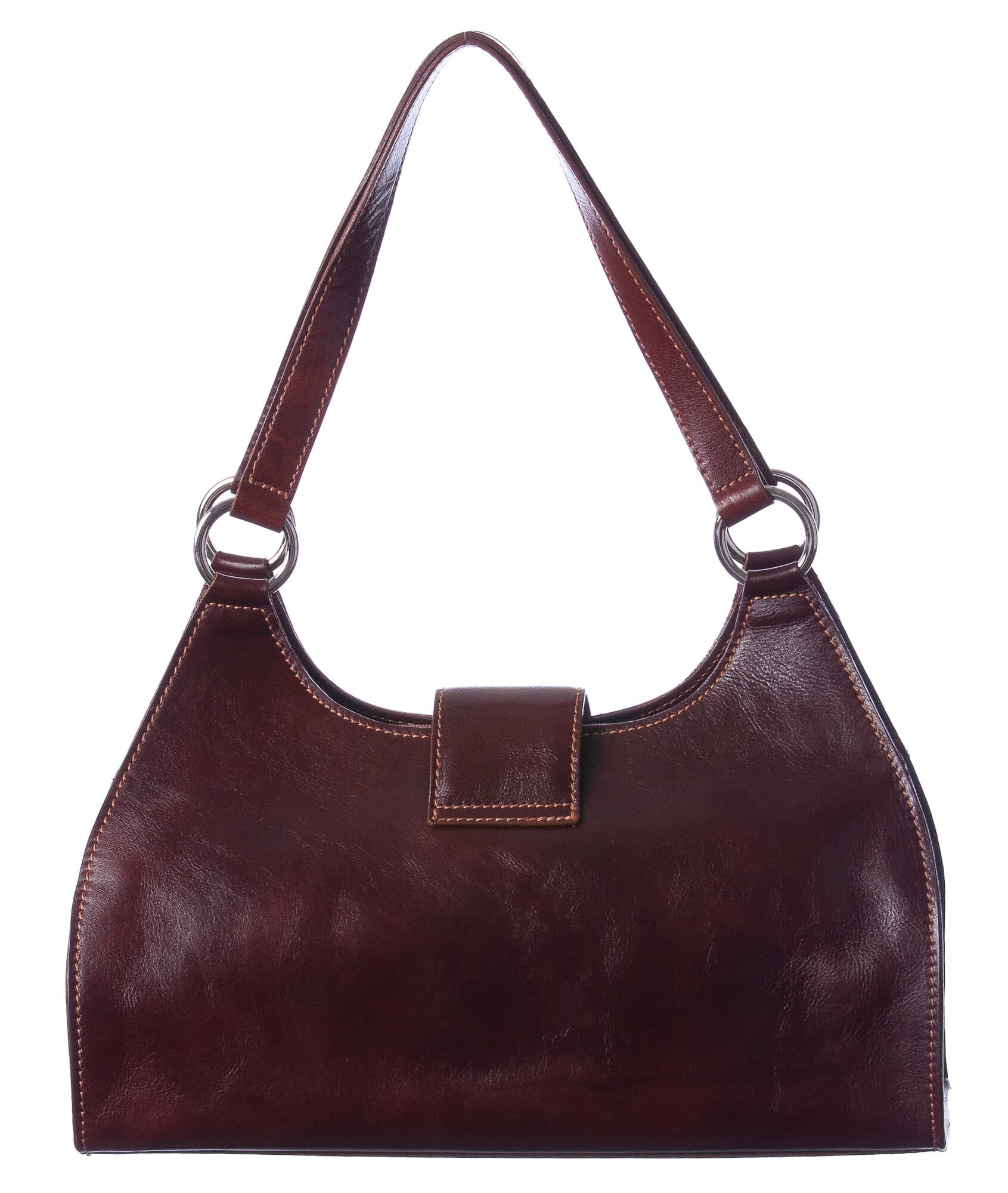Borsa donna in vera pelle CHIAROSCURO mod. LUNA big colore TESTA DI MORO Made in Italy