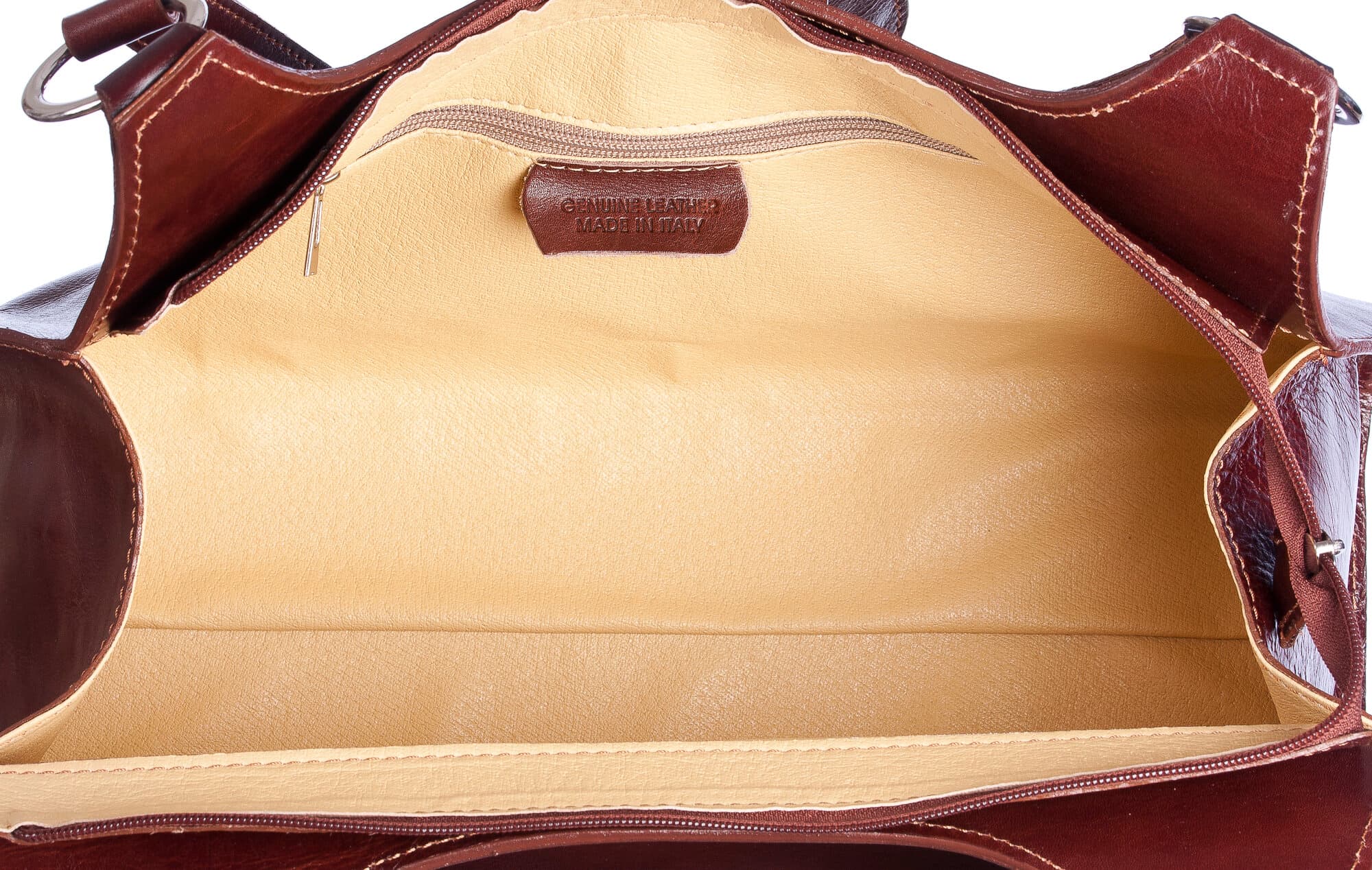 Borsa donna in vera pelle CHIAROSCURO mod. LUNA big colore TESTA DI MORO Made in Italy
