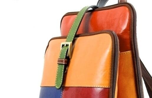 Zaino in pelle donna in cuoio primo fiore mod. Monte Fiore Multicolor produzione artigianale CHIAROSCURO Made in Italy (Borsa)