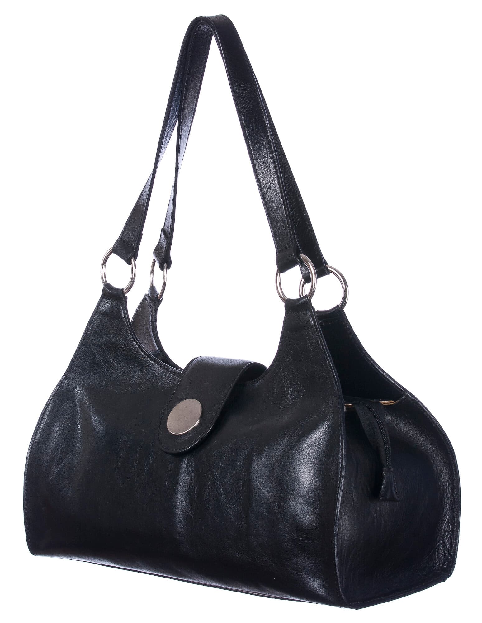 Borsa donna in vera pelle CHIAROSCURO mod. LUNA big, colore MIELE / MARRONE, Made in Italy.