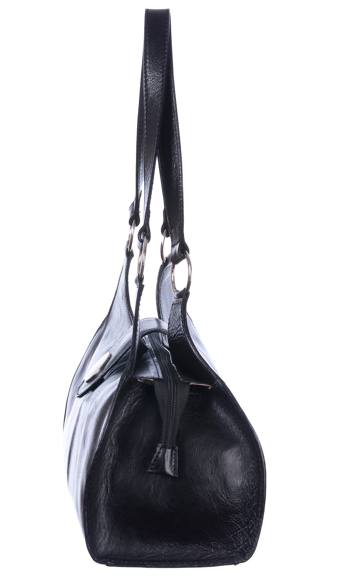 Borsa donna in vera pelle CHIAROSCURO mod. LUNA big, colore MIELE / MARRONE, Made in Italy.