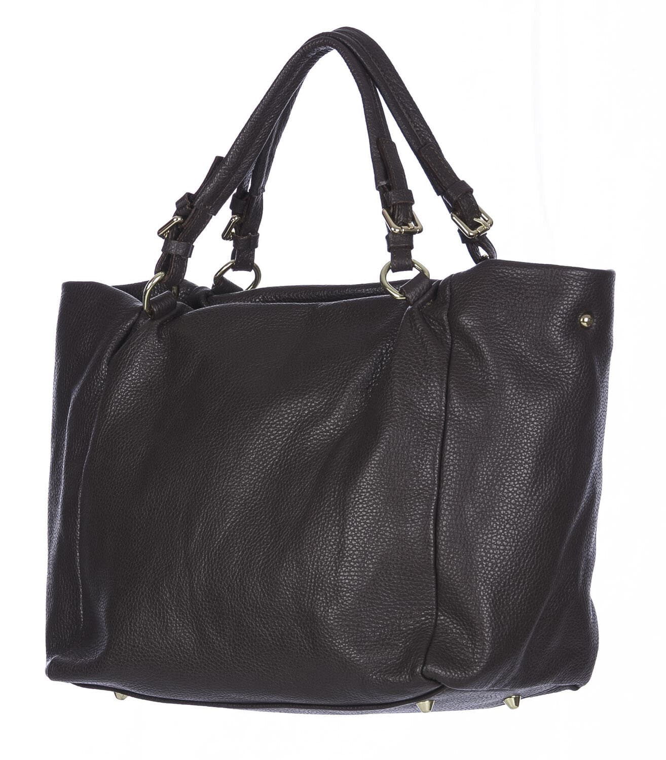 Borsa donna ELODY a spalla in vera pelle morbida, Colore TESTA DI MORO, CHIAROSCURO Made in Italy