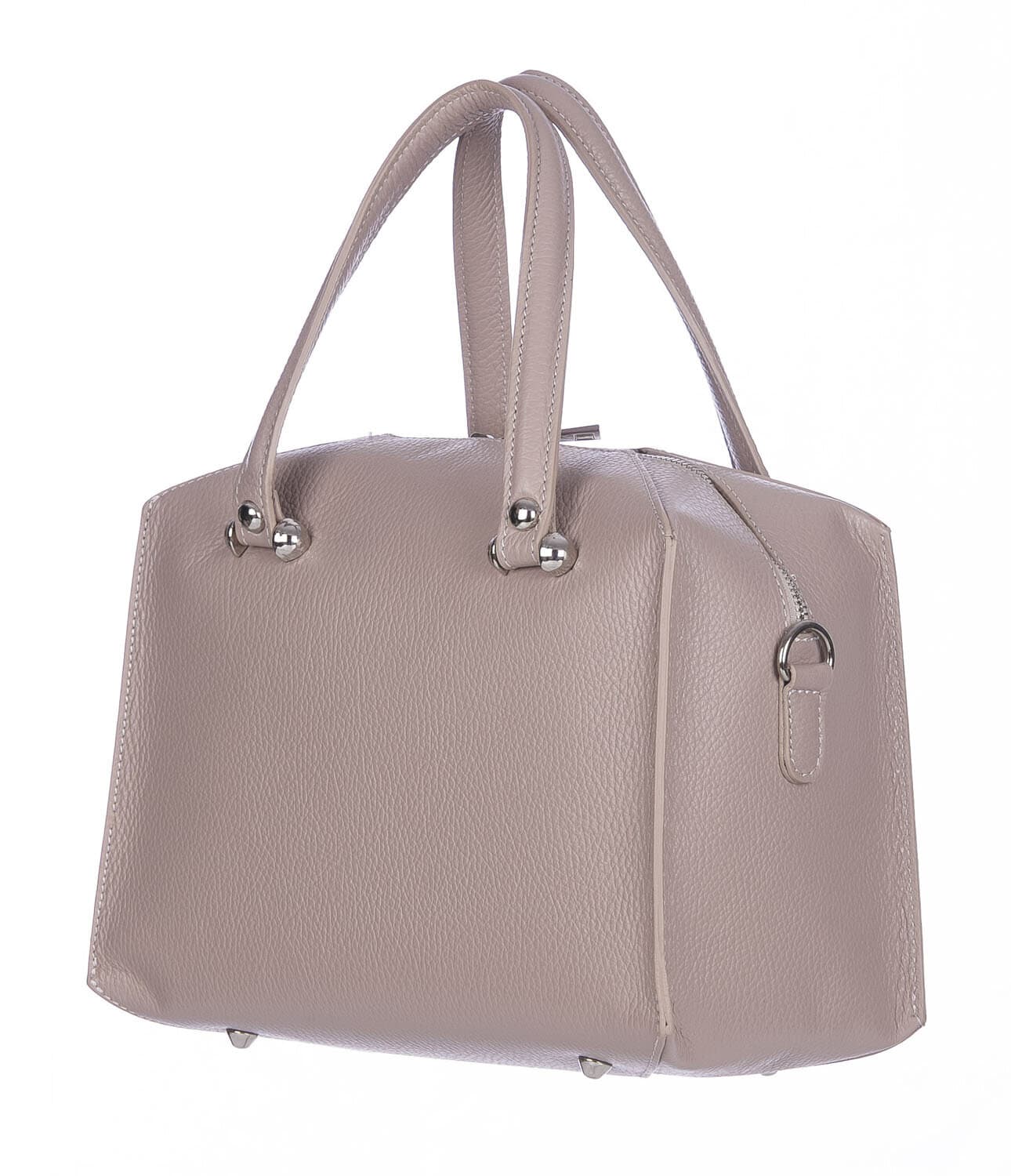 Borsa donna SOFIA a mano in vera pelle rigida, colore ROSA, CHIARO SCURO, Made in Italy